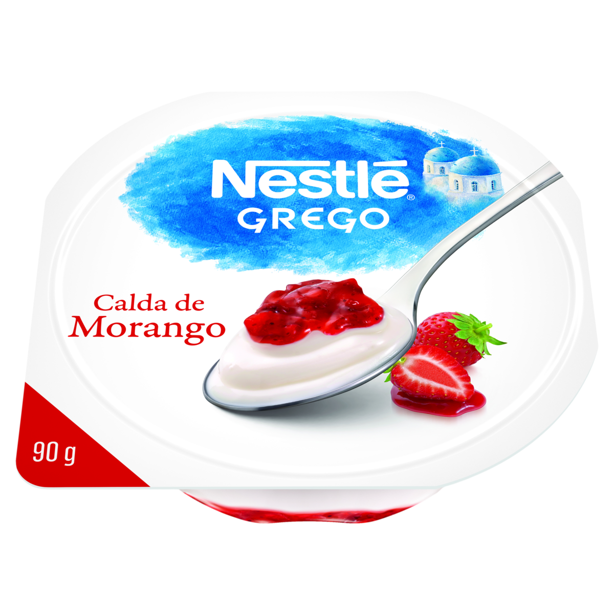 Iogurte Integral Grego Calda Morango Nestl&eacute; Pote 90g