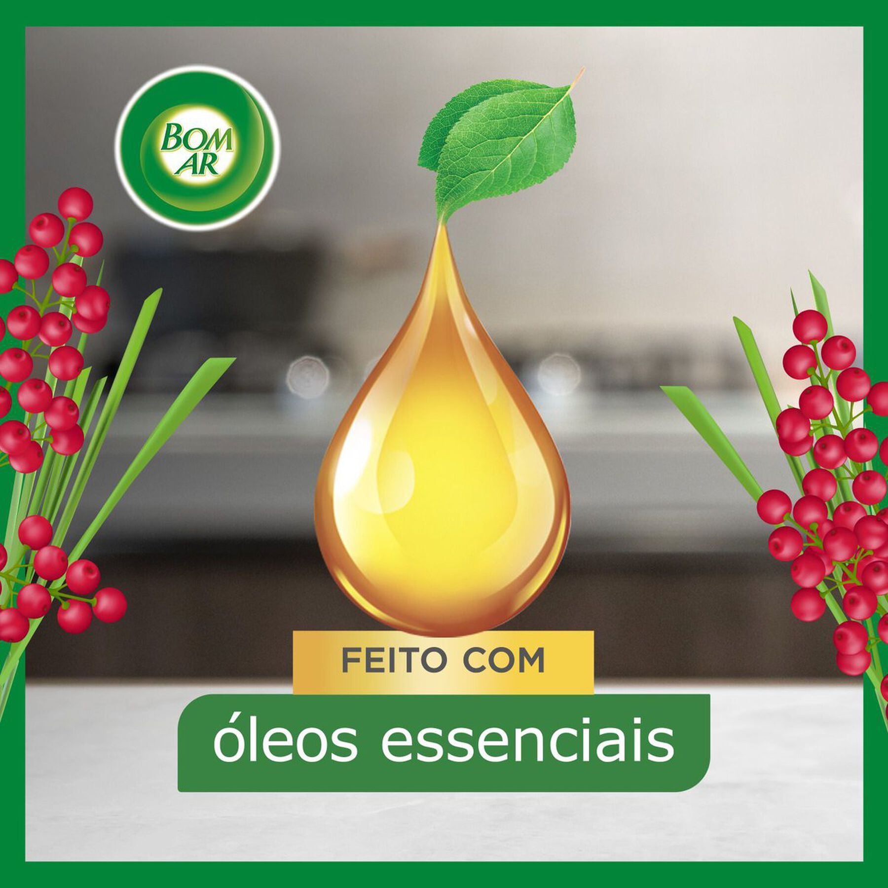 Neutralizador de Odores Pimenta-Rosa e Capim-Lim&atilde;o Bom Ar Sach&ecirc; 236ml Refil