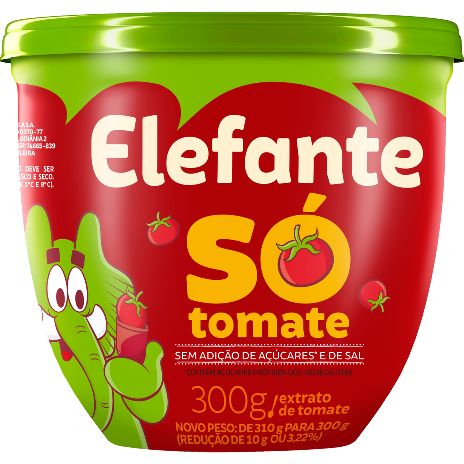 Extrato de Tomate Só Tomate Elefante Pote 300g