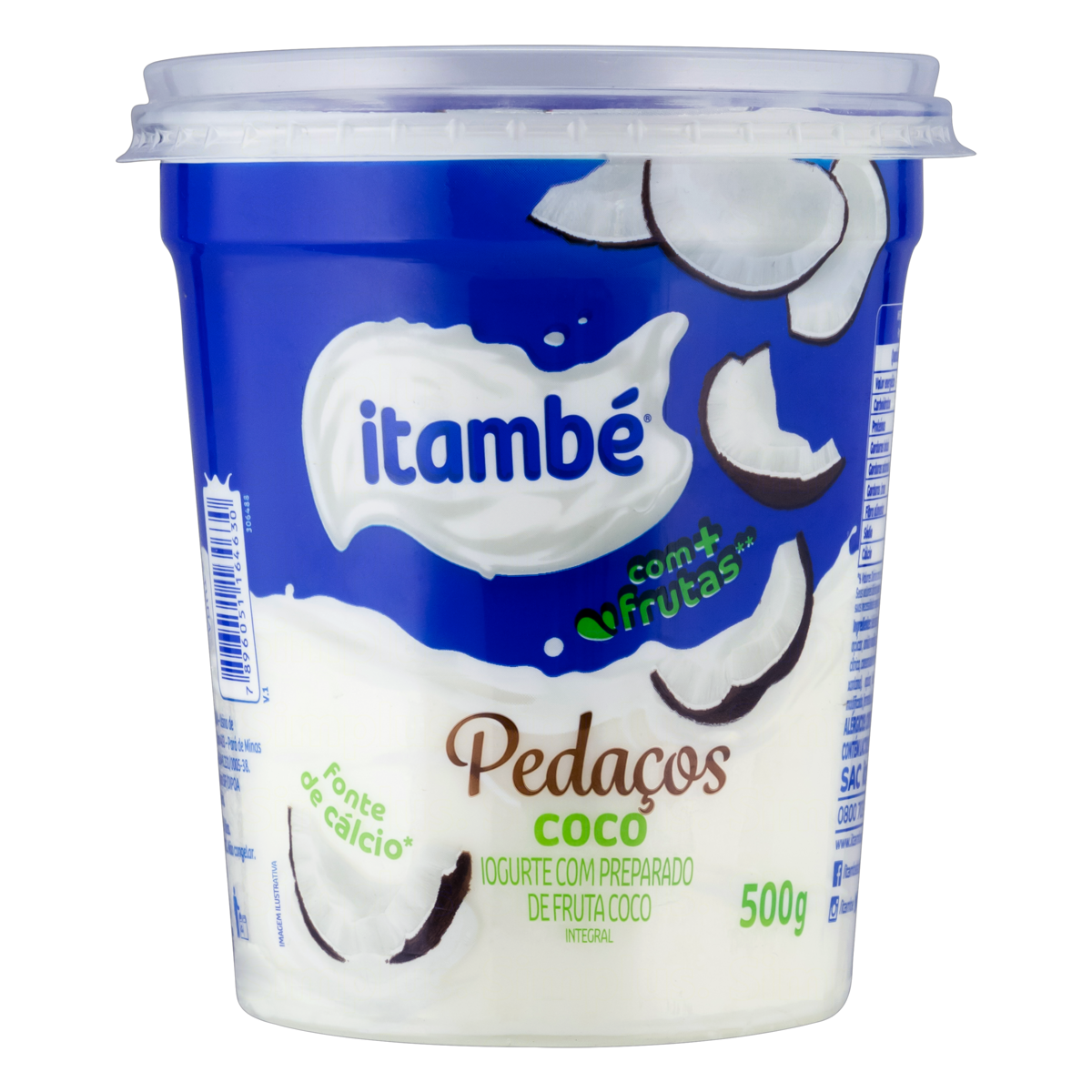 Iogurte Integral Coco Itamb&eacute; Peda&ccedil;os Pote 500g