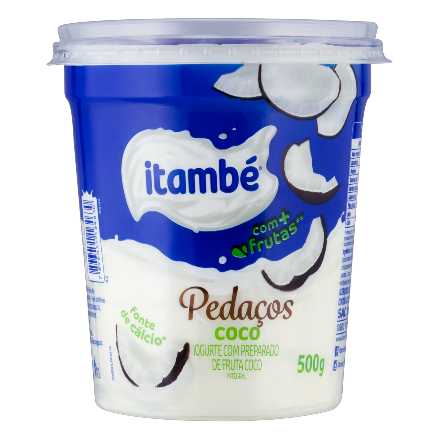Iogurte Integral Coco Itambé Pedaços Pote 500g