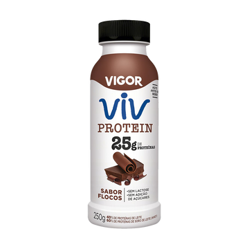 Iogurte Desnatado Flocos Zero Lactose Vigor Protein Frasco 250g