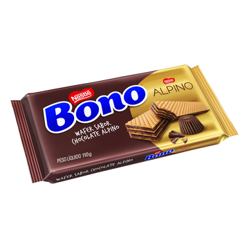 Biscoito Wafer Chocolate Alpino Nestlé Bono Pacote 110g