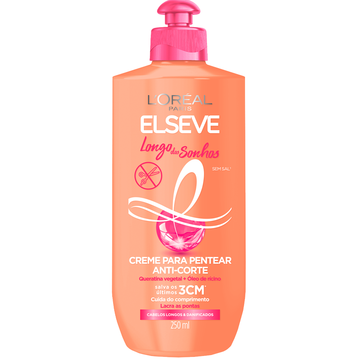 Creme para Pentear Anti-Corte Longo dos Sonhos Elseve L'Or&eacute;al Paris Frasco 250ml