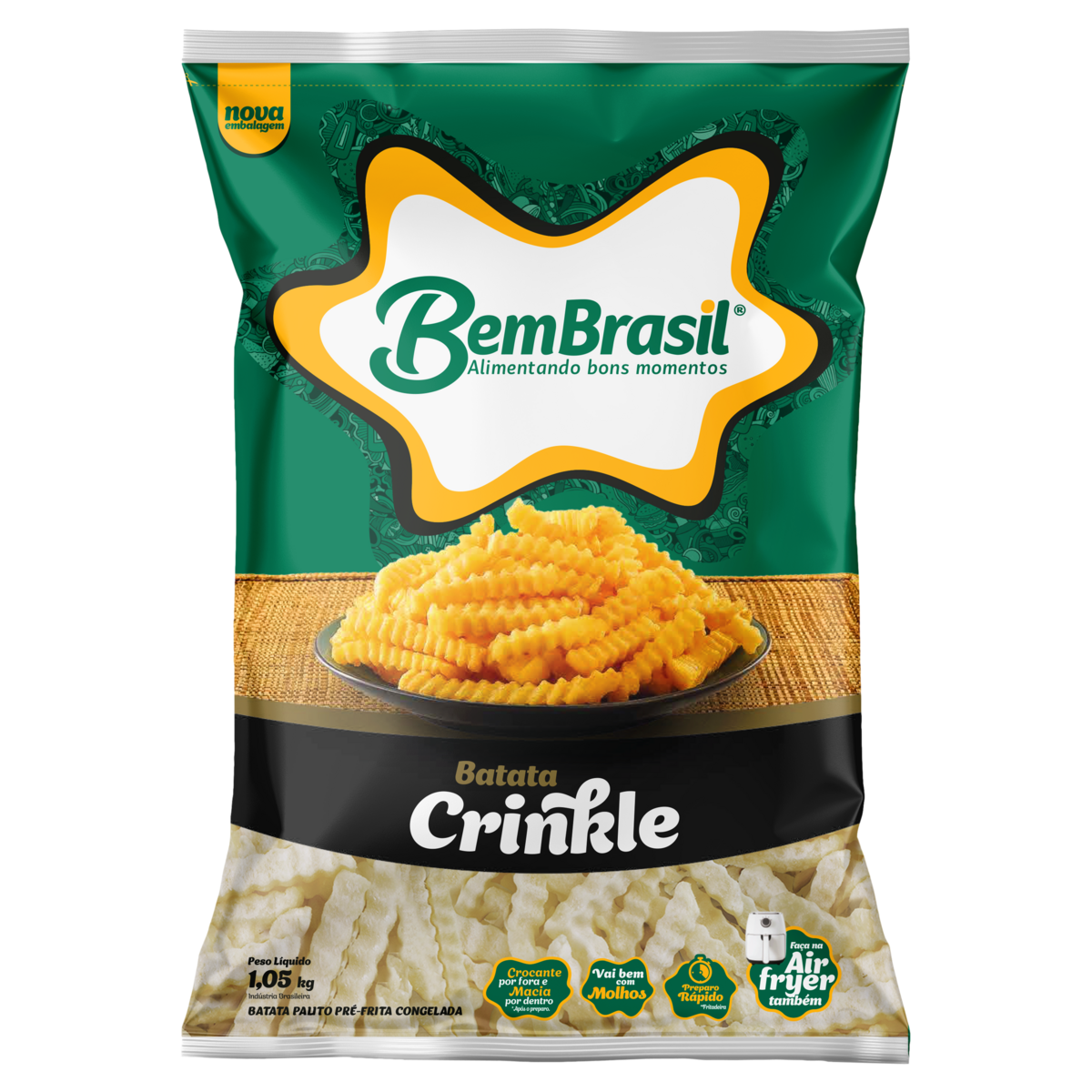 Batata Crinkle Bem Brasil Pacote 1,05kg