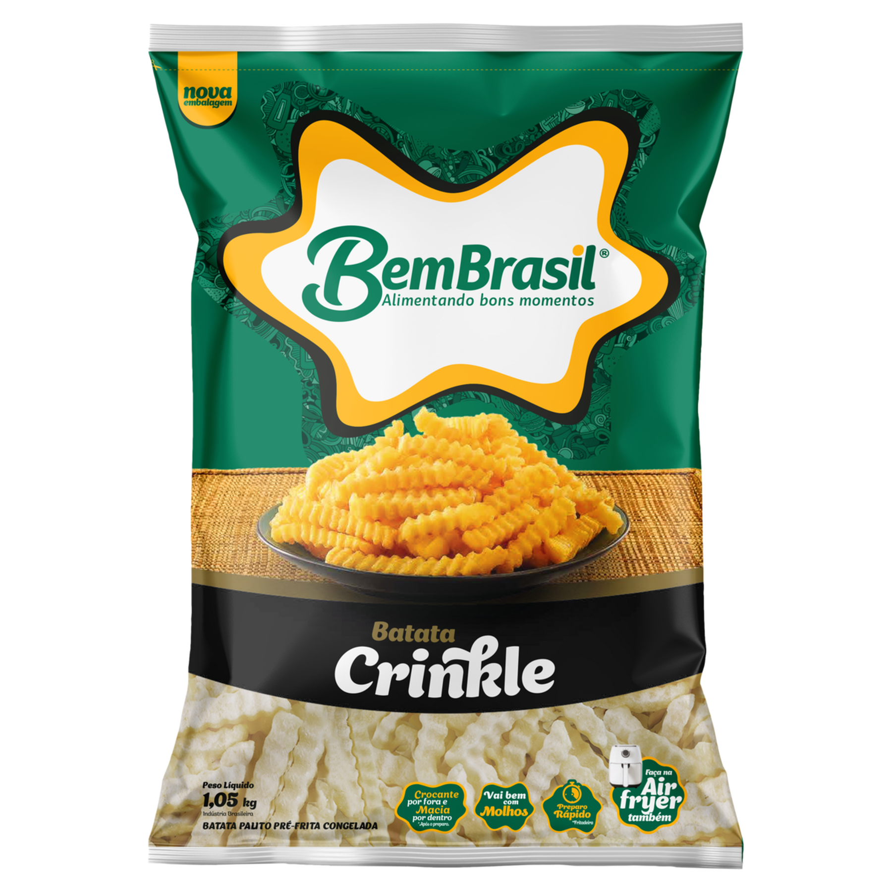 Batata Crinkle Bem Brasil Pacote 1,05kg
