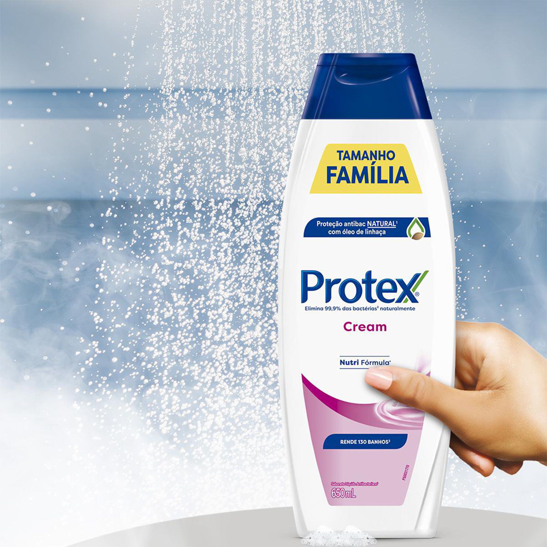 Sabonete Líquido Antibacteriano Cream Protex Frasco 650ml - Embalagem Tamanho Família