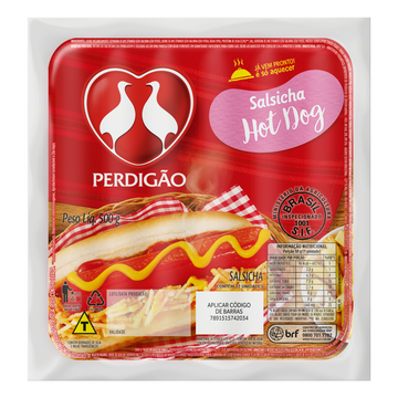 Salsicha Hot-Dog Perdigão 500g C/12 Unidades 