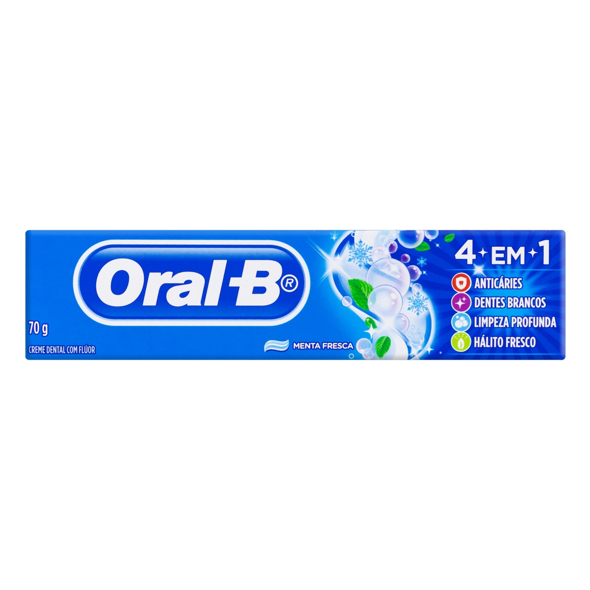 Creme Dental 4 em 1 Menta Fresca Oral-B Caixa 70g&nbsp;