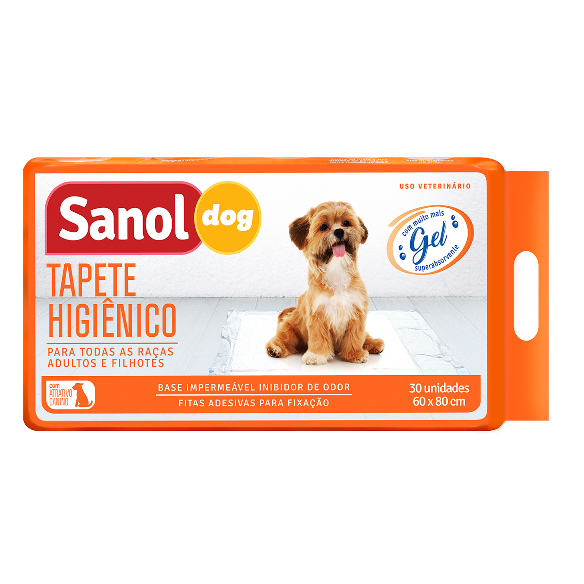 Tapete Higi&ecirc;nico para C&atilde;es Sanol Dog 60x80cm Pacote C/30 Unidades