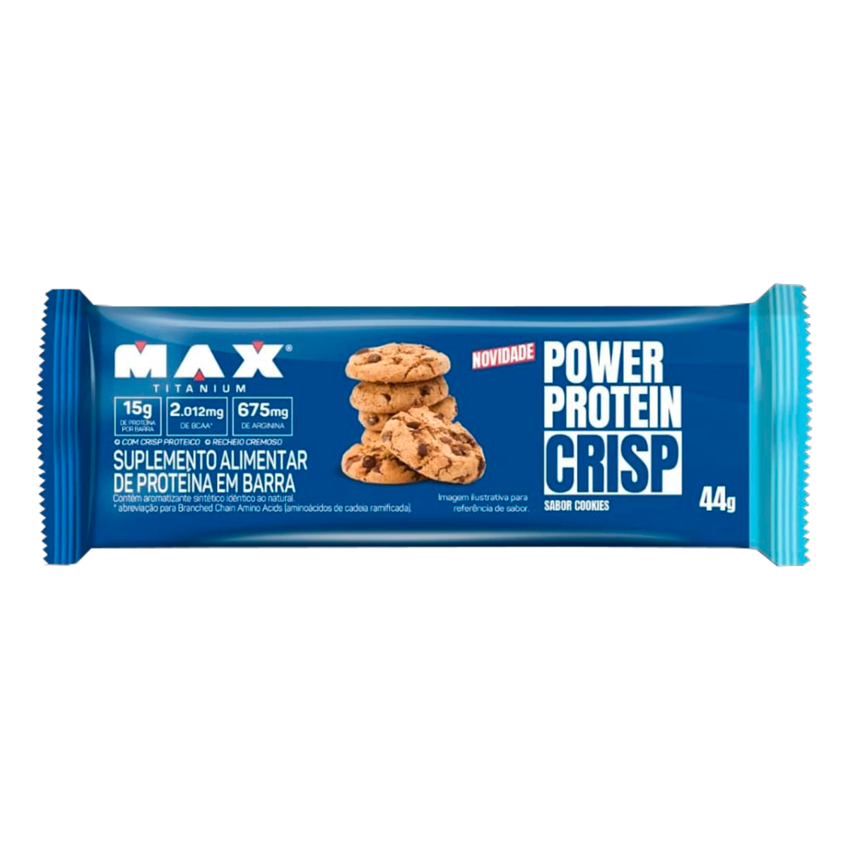 Suplemento Alimentar de Prote&iacute;na em Barra Cookies Power Protein Crisp Max Titanium 44g