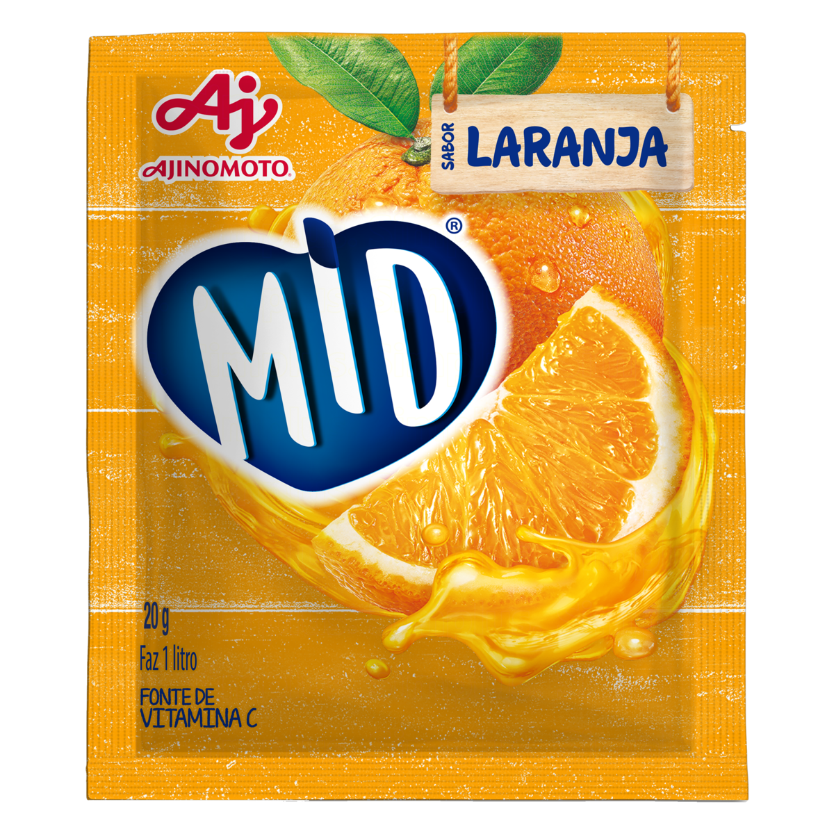 Refresco em P&oacute; Laranja Mid Pacote 20g