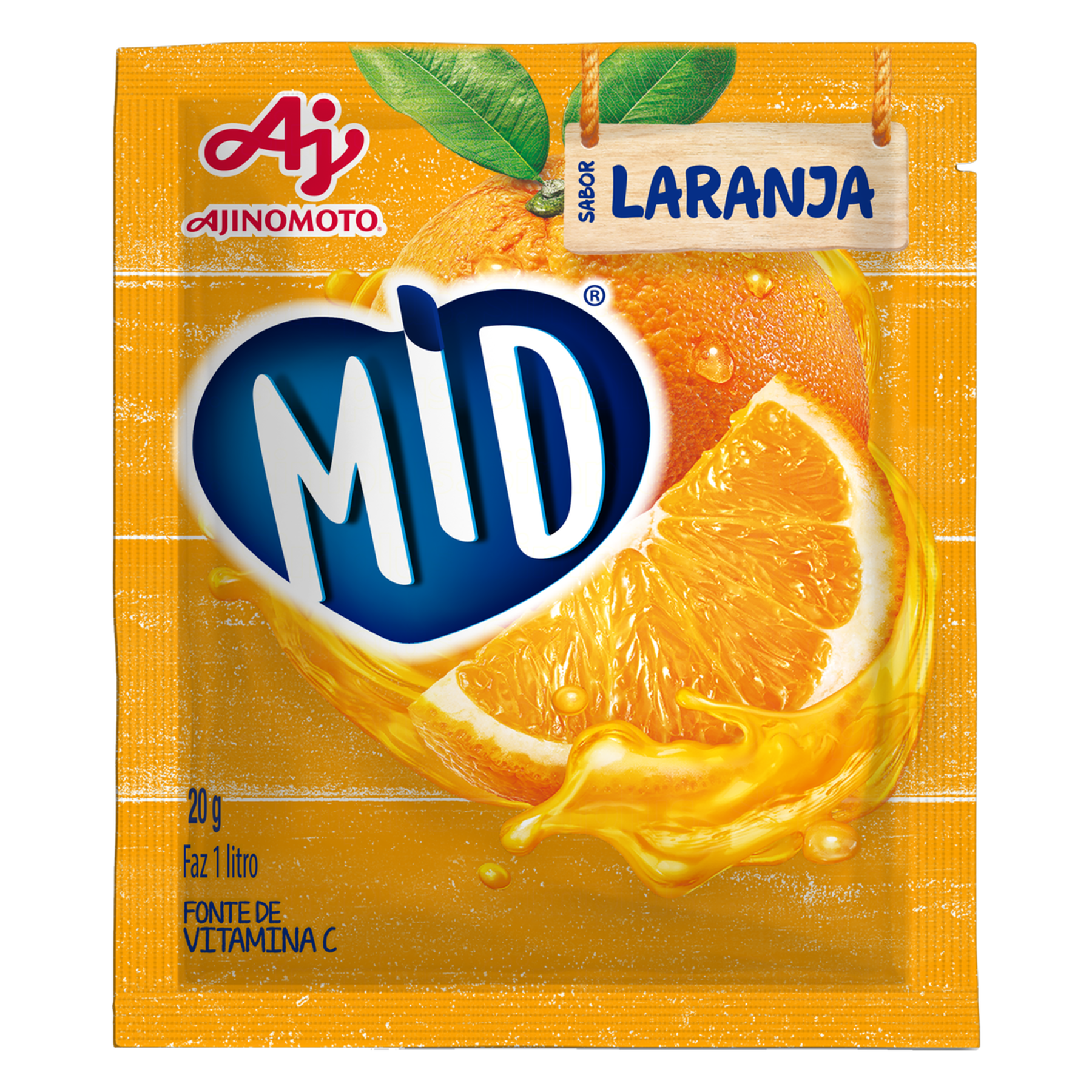 Refresco em Pó Laranja Mid Pacote 20g