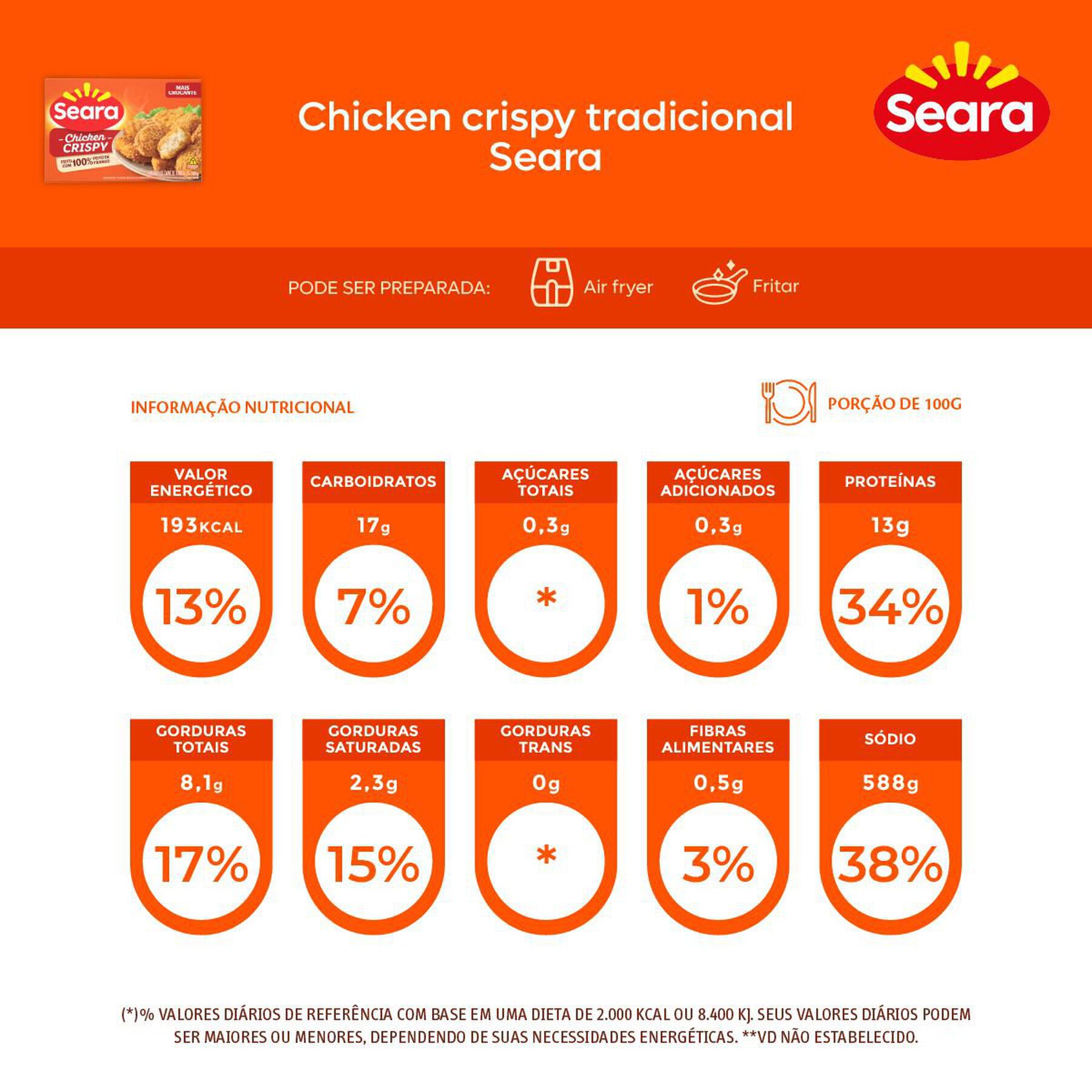 Empanado Chicken Crispy tradicional Seara 300g