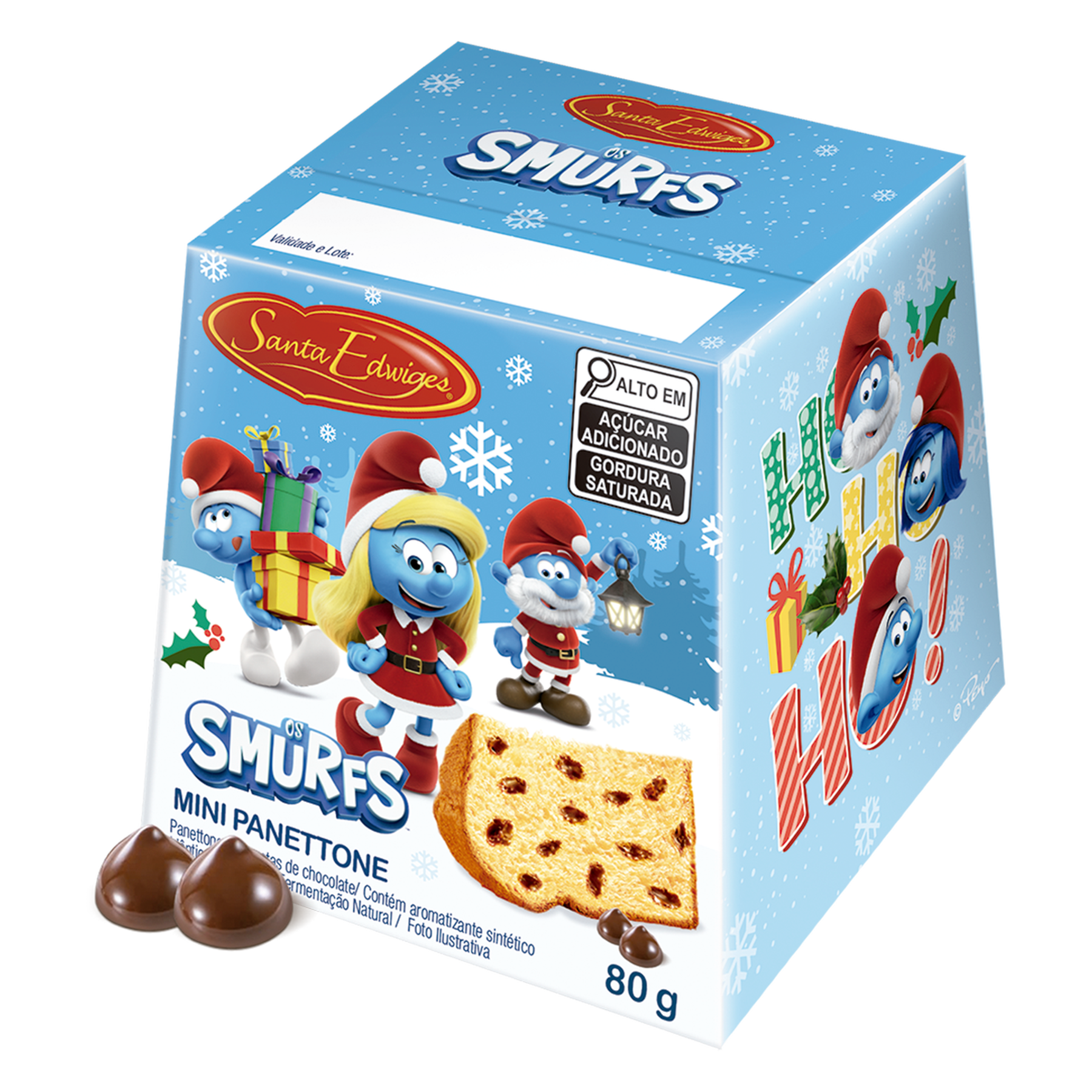 Mini Panettone Gotas Os Smurfs Santa Edwiges Caixa 80g