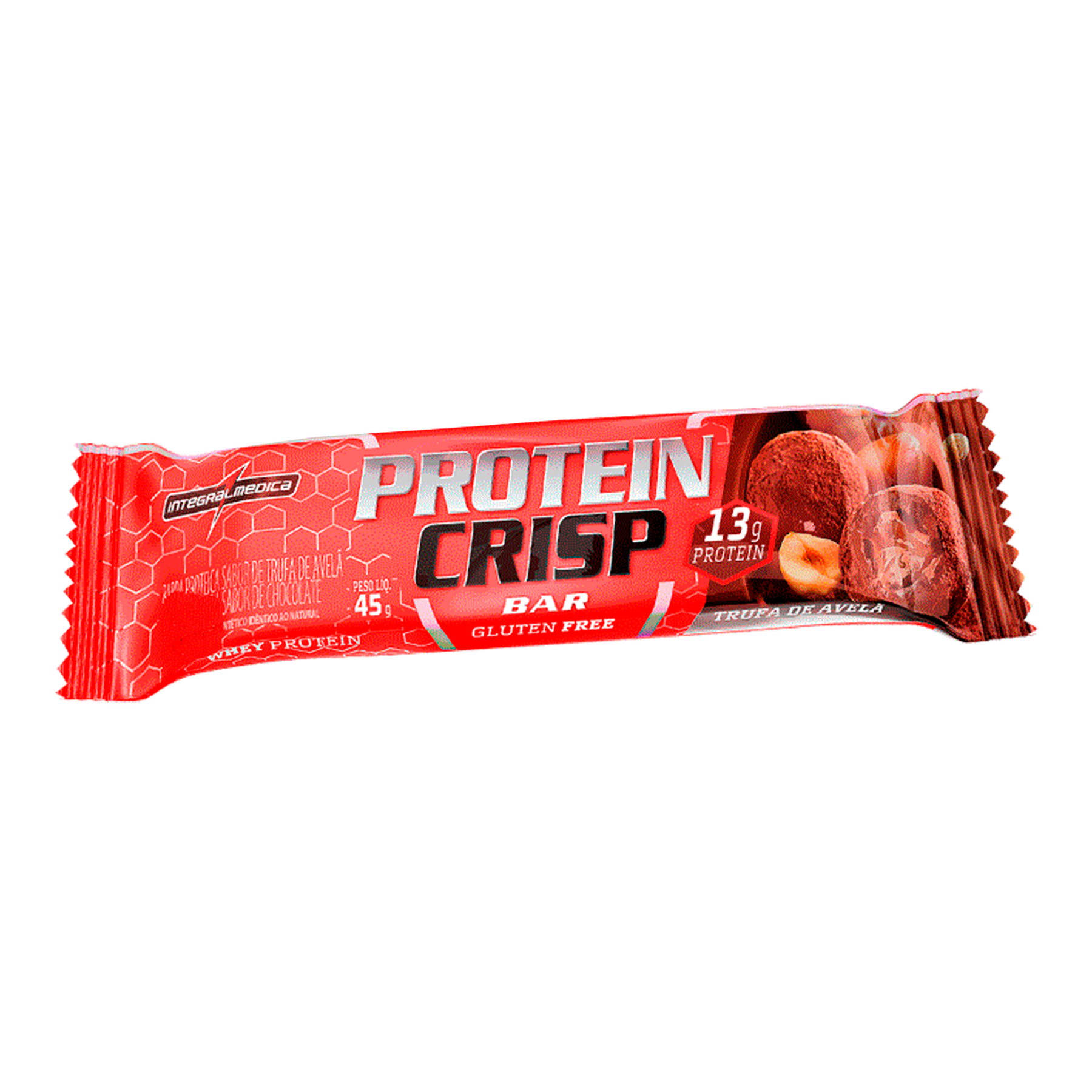 Barra Prote&iacute;na Trufa de Avel&atilde; Integralmedica Whey Protein Crisp Bar Pacote 45g