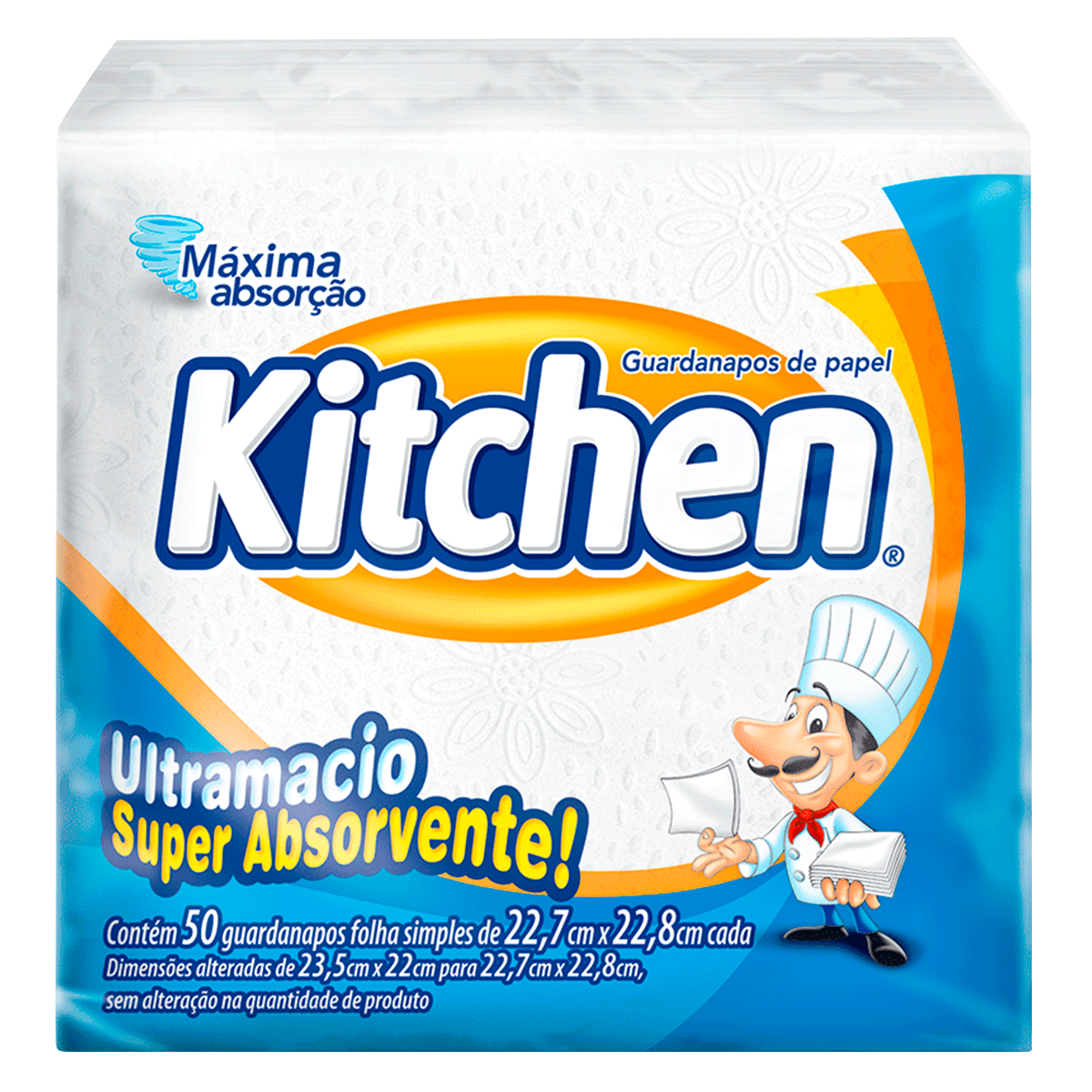 Guardanapo de Papel Branco Pequeno Kitchen C/50 Unidades