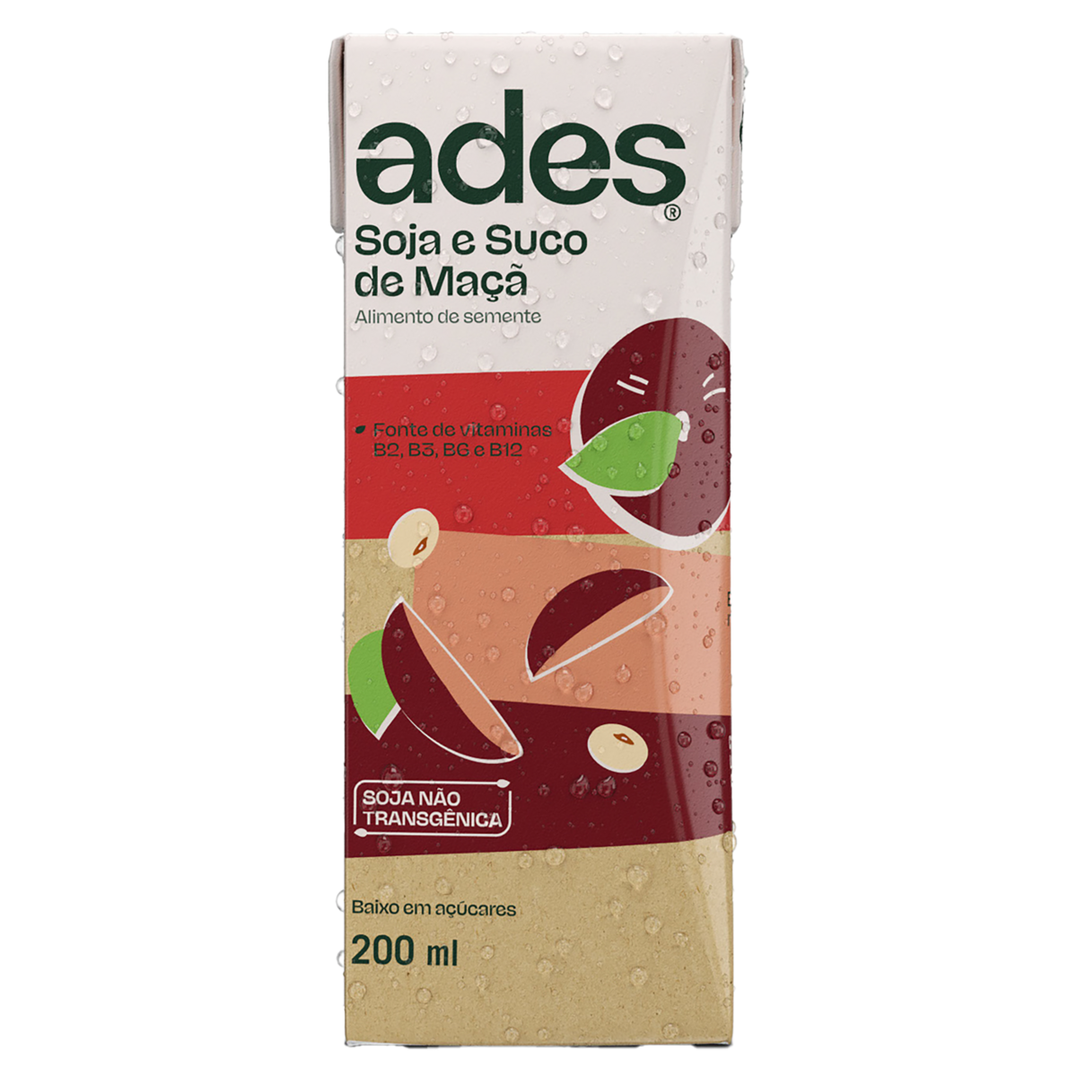 Bebida &agrave; Base de Soja Ma&ccedil;&atilde; Ades Caixa 200ml