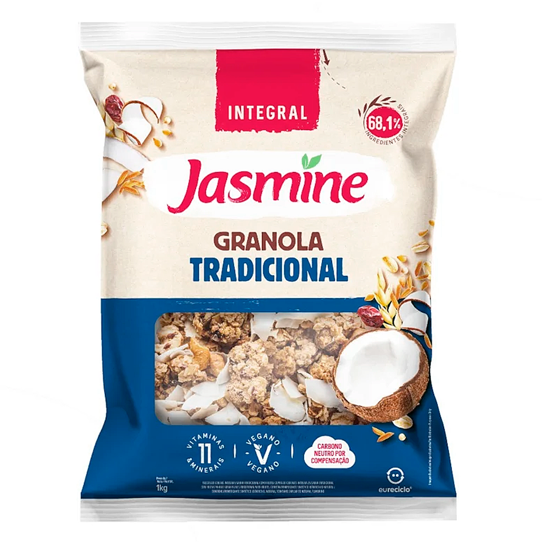 Granola Tradicional Integral Jasmine Pacote 1kg