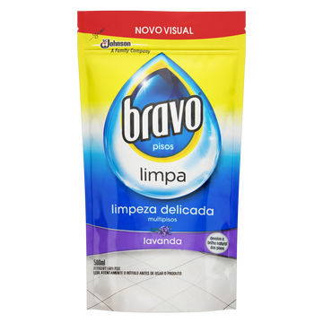 Detergente Limpa-Pisos Lavanda Bravo Sachê 500ml Refil