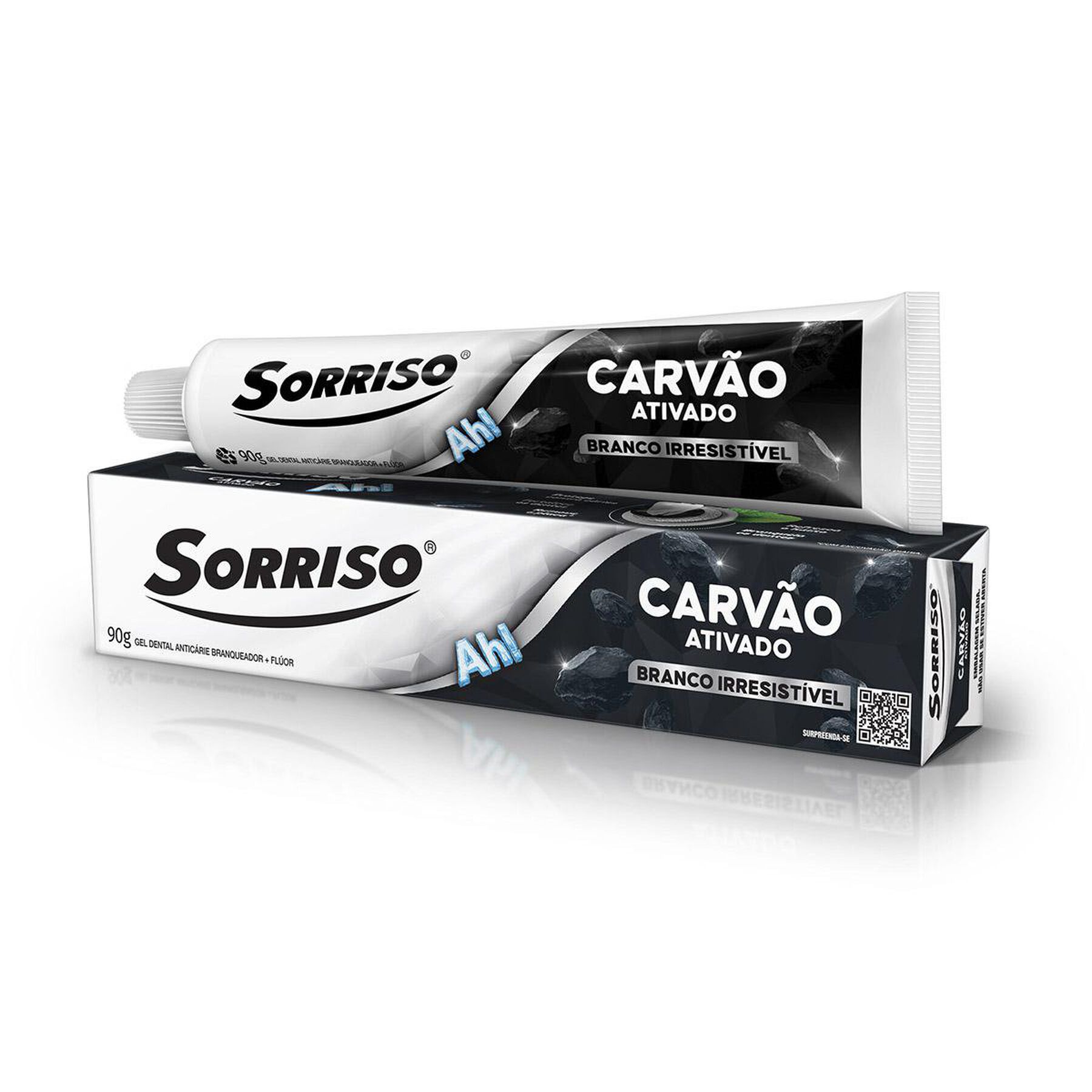 Gel Dental Anticárie Branqueador Carvão Ativado Sorriso Caixa 90g
