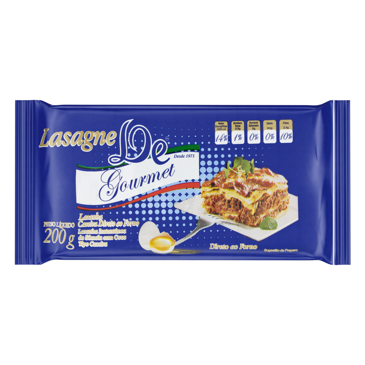 Massa para Lasanha De Pacote 200g&nbsp;