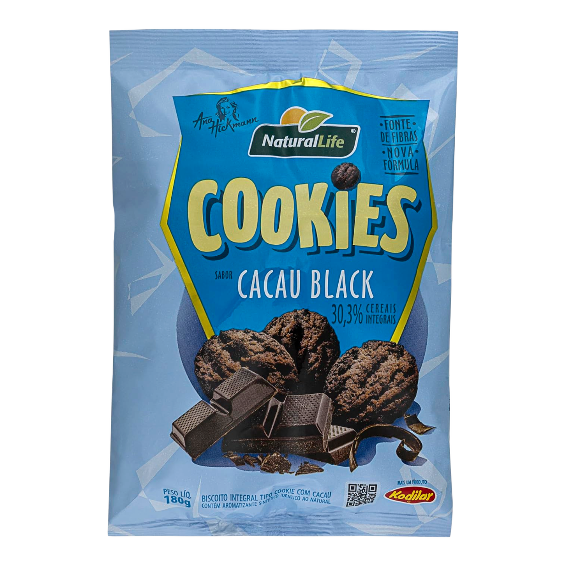 Cookies Cacau Black Kodilar Natural Life Pacote 180g