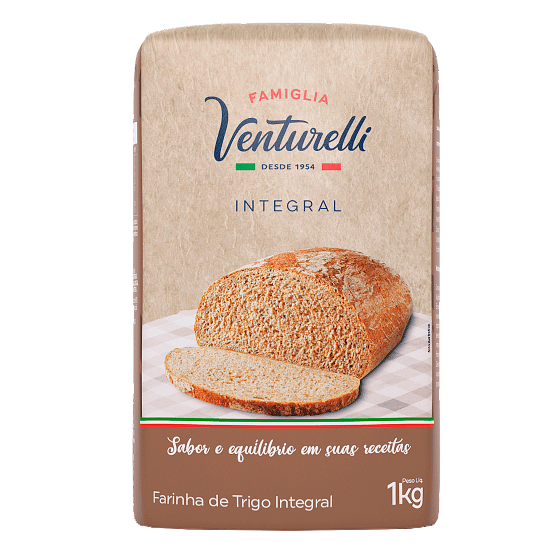 Farinha de Trigo Integral Famiglia Venturelli Pacote 1kg&nbsp;
