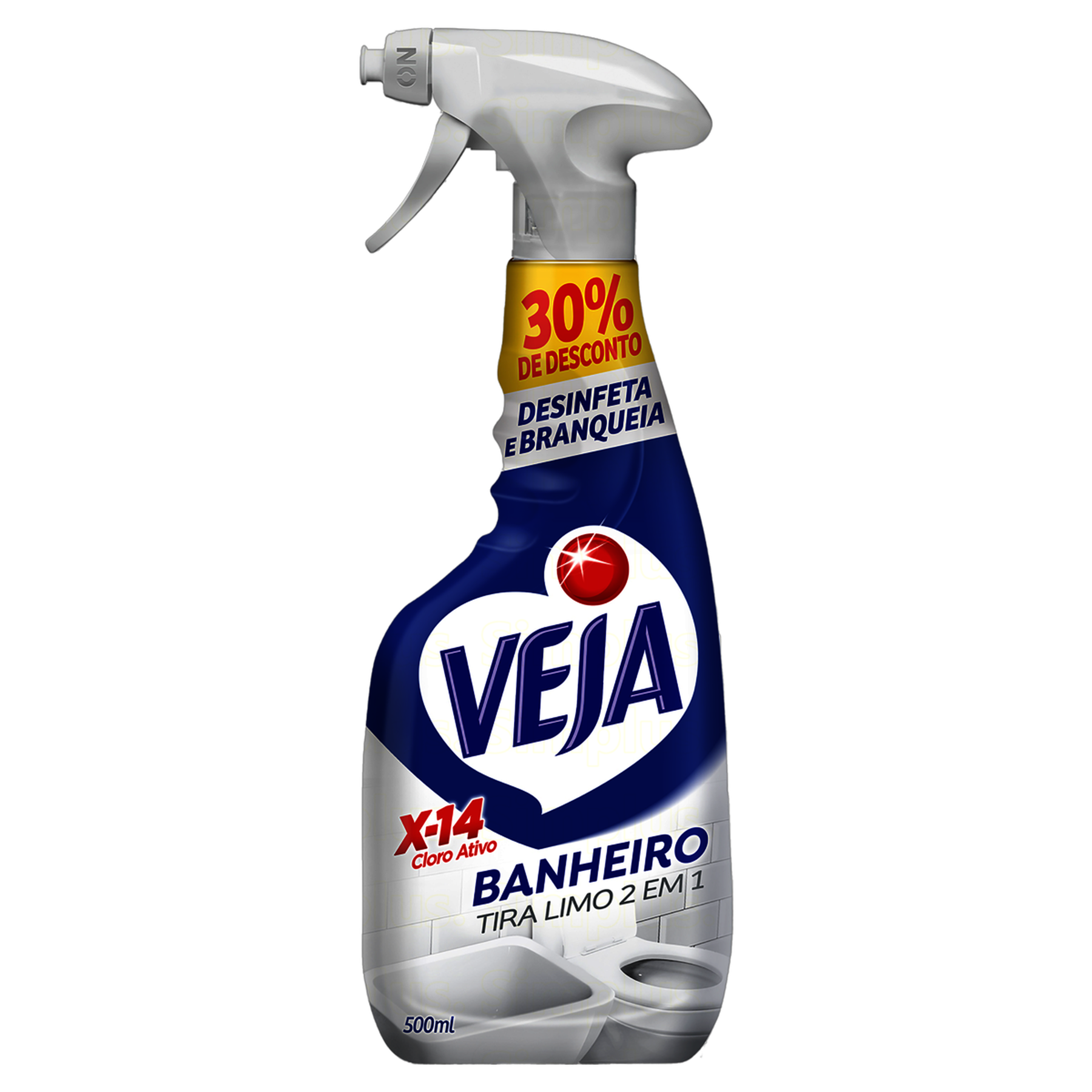 Desinfetante Banheiro X-14 Veja Frasco 500ml Borrifador - Embalagem Gr&aacute;tis 30% de Desconto