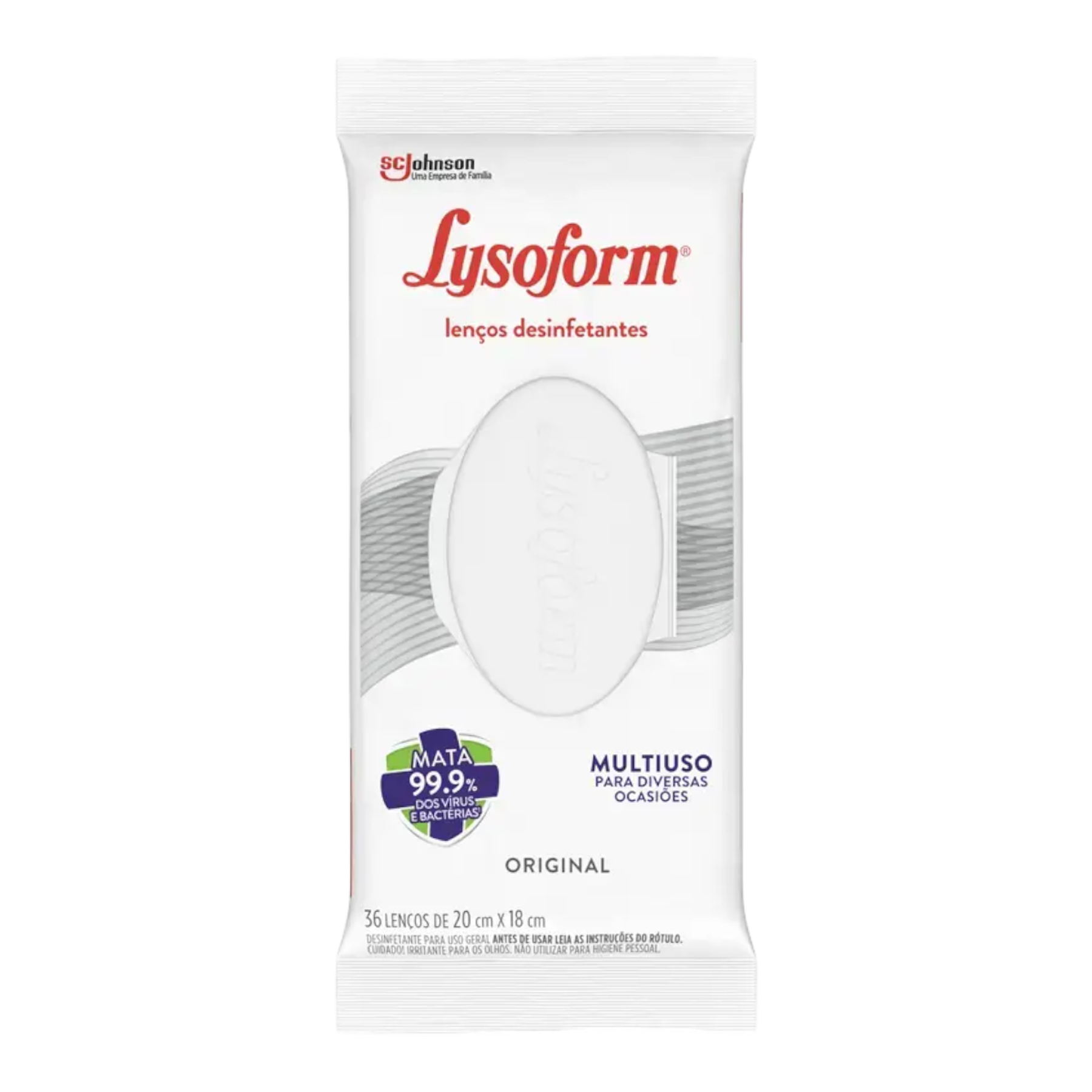 Len&ccedil;o Umedecido Desinfetante Original Lysoform Pacote 36 Unidades