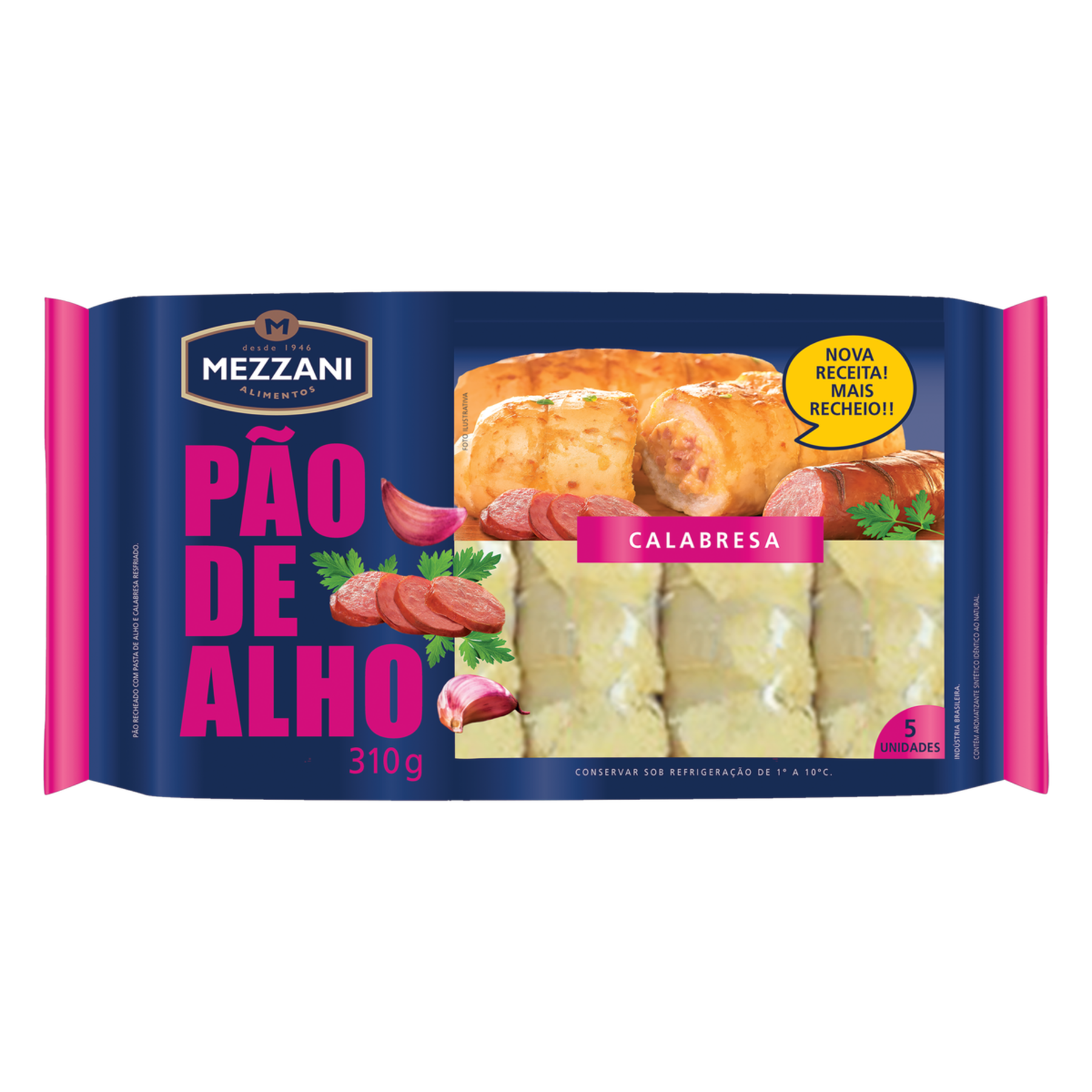 Pão de Alho Calabresa Mezzani Pacote 310g