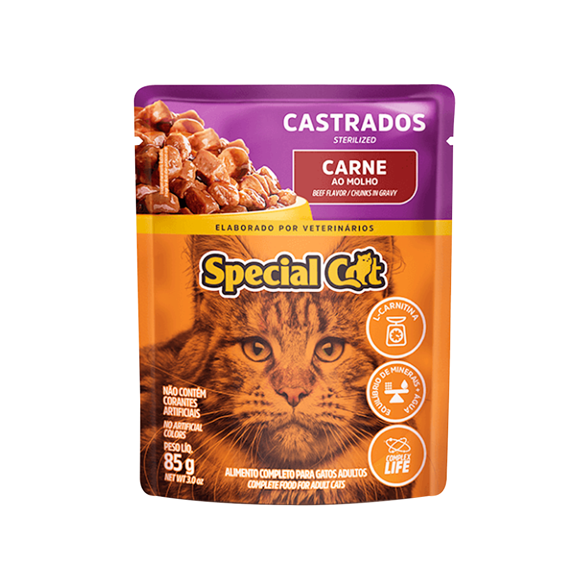 Alimento para Gatos Castrados Carne ao Molho Special Cat Sach&ecirc; 85g