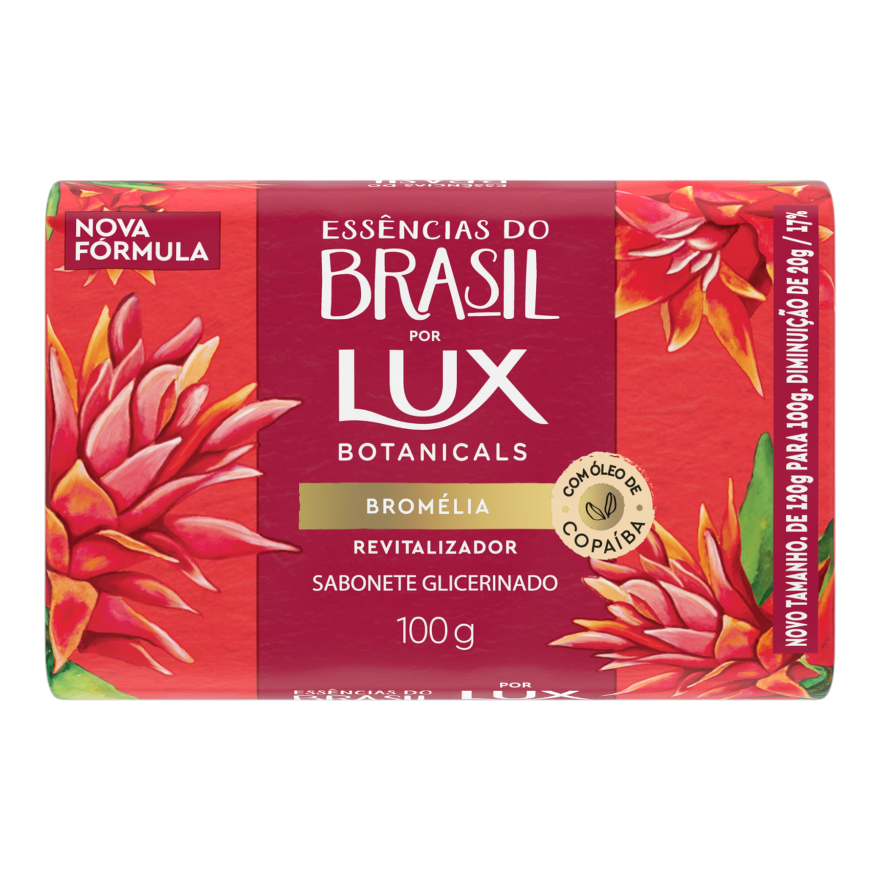 Sabonete Barra Glicerinado Brom&eacute;lia Ess&ecirc;ncias do Brasil Lux Botanicals Envolt&oacute;rio 100g