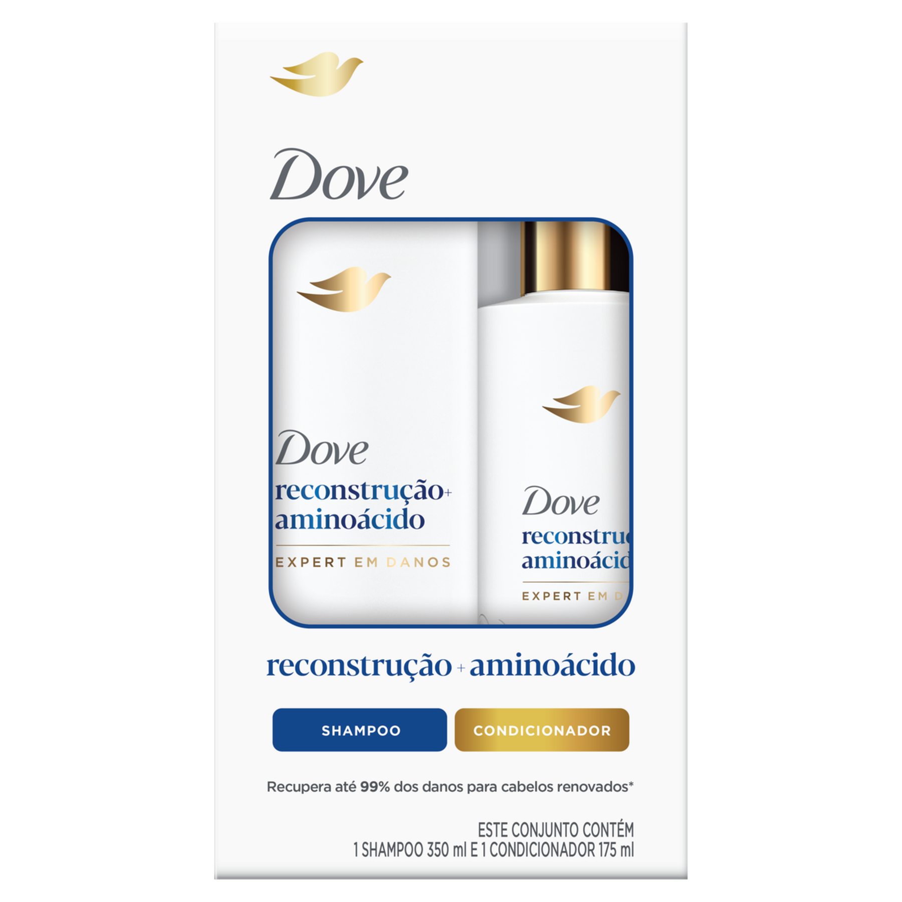 Shampoo 350ml + Condicionador 175ml Dove Reconstru&ccedil;&atilde;o + Amino&aacute;cido