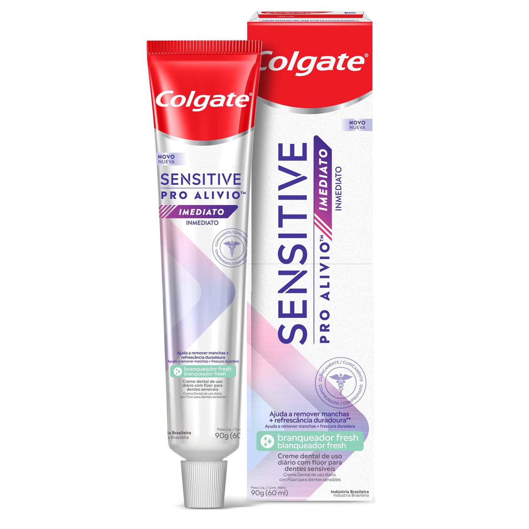 Creme Dental Para Sensibilidade Colgate Sensitive Pro Alívio Imediato Braqueador Fresh 90g
