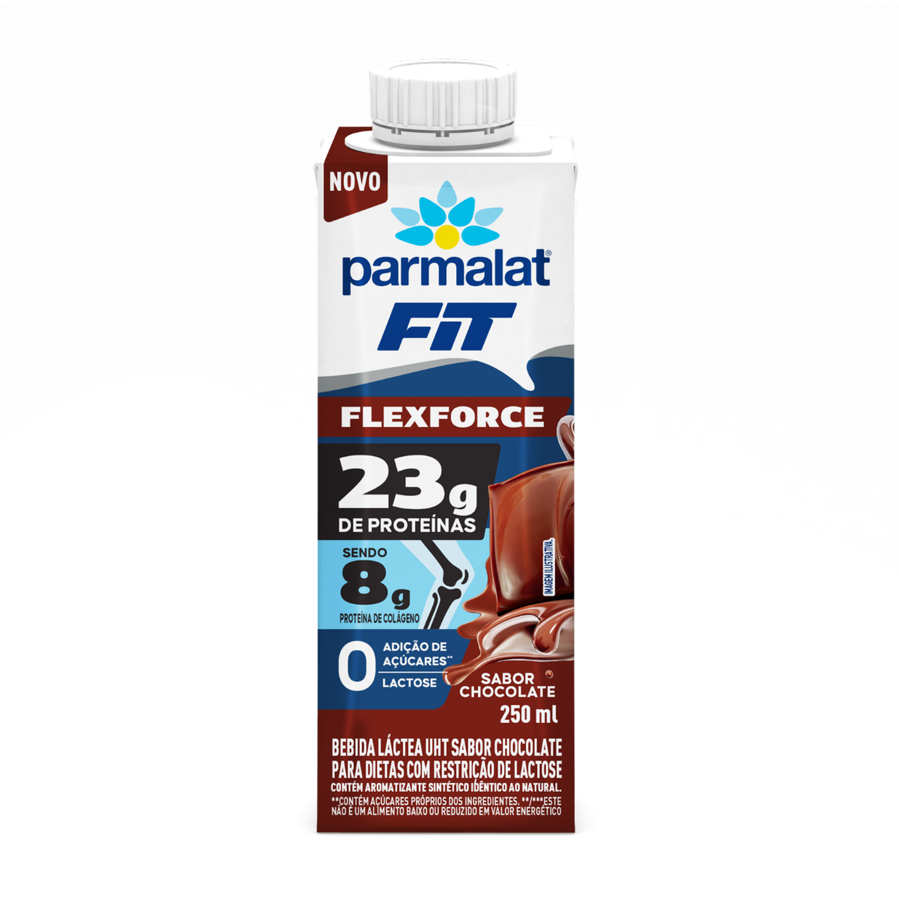 Bebida L&aacute;ctea UHT  Chocolate Zero Lactose Parmalat Fit Flexforce Caixa 250ml