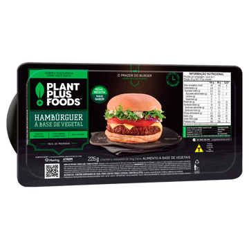 Hambúrguer Vegetal PlantPlus Foods Bandeja 226g C/2 Unidades