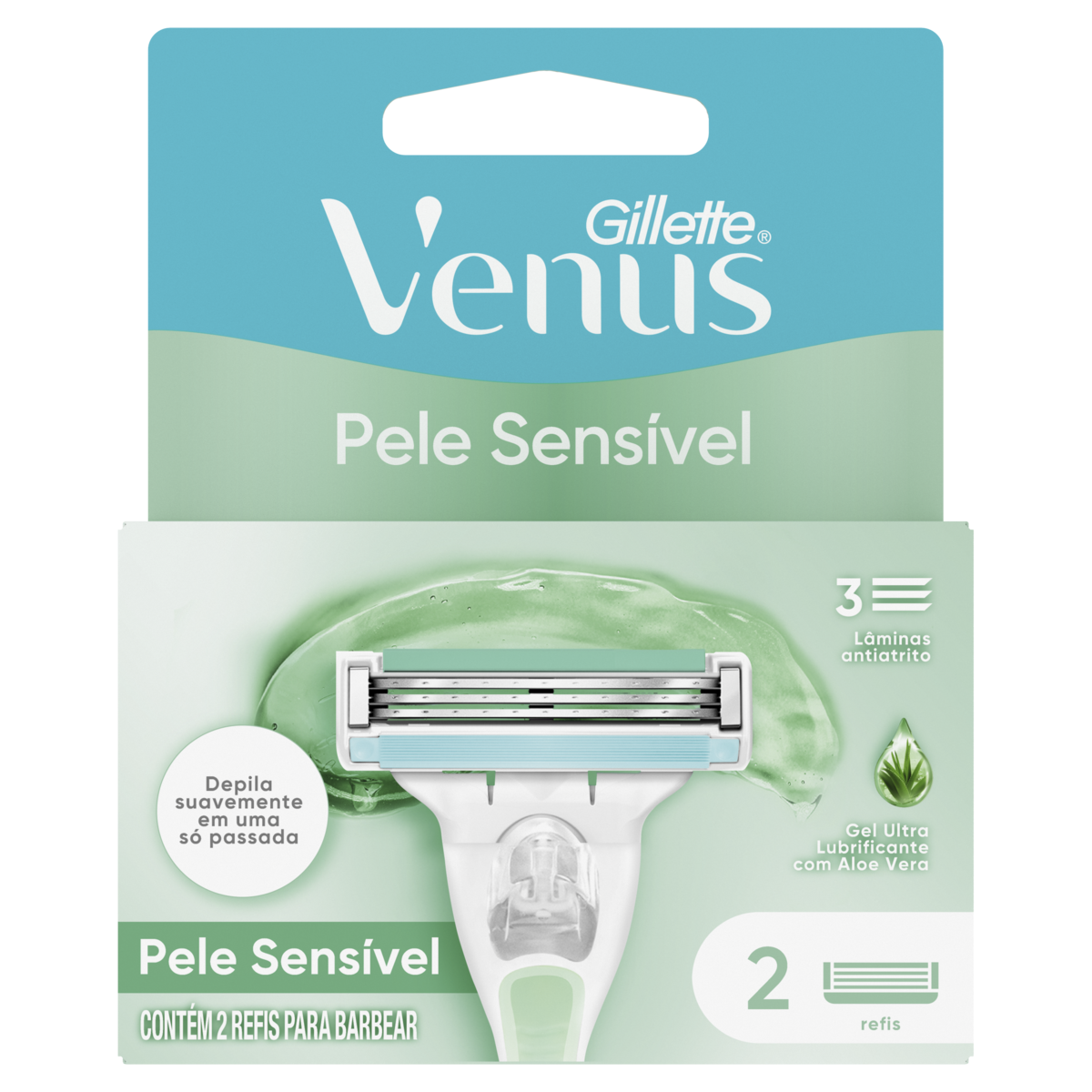 Carga de Aparelho para Depilar Pele Sens&iacute;vel Venus Gillette C/2 Unidades