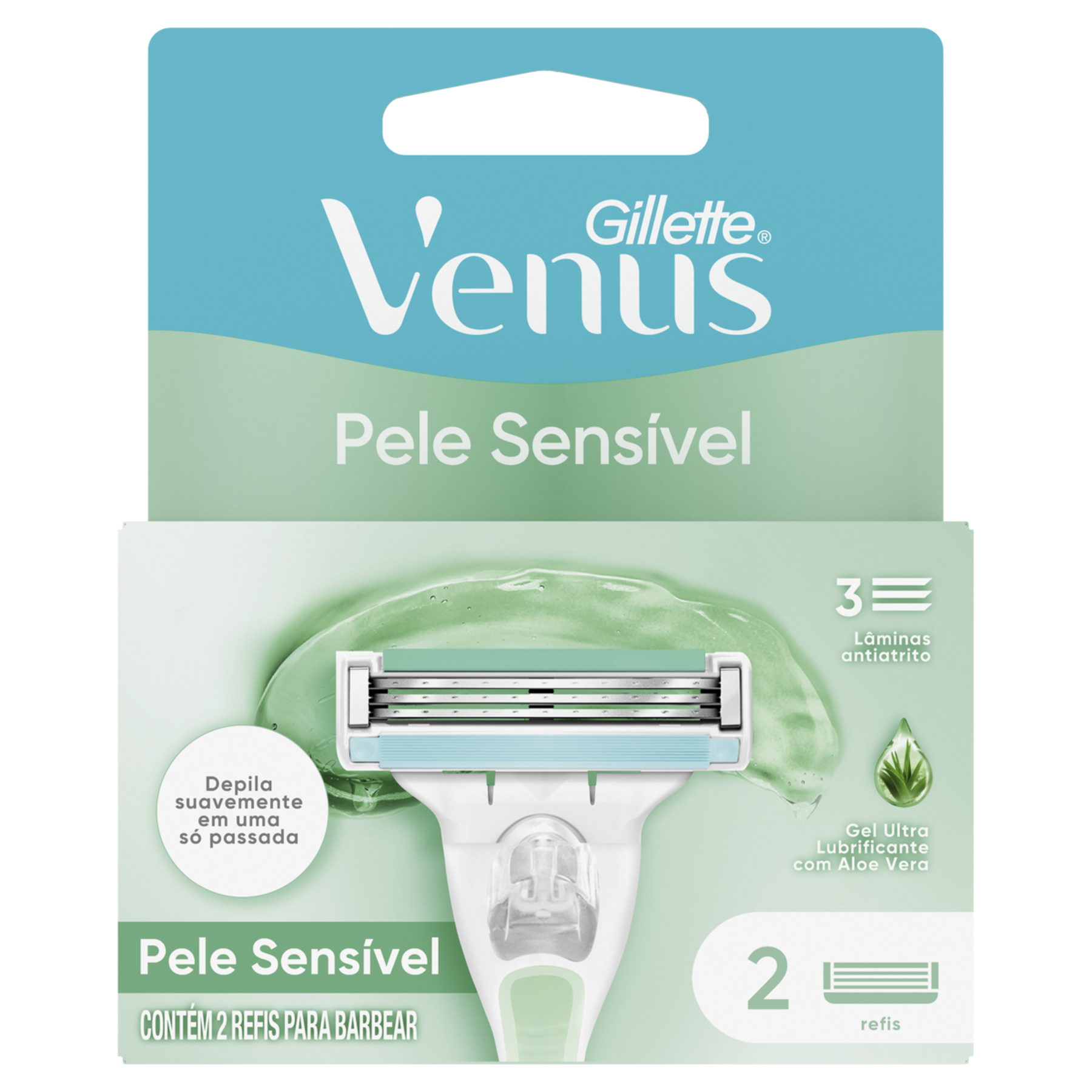 Carga de Aparelho para Depilar Pele Sensível Venus Gillette C/2 Unidades