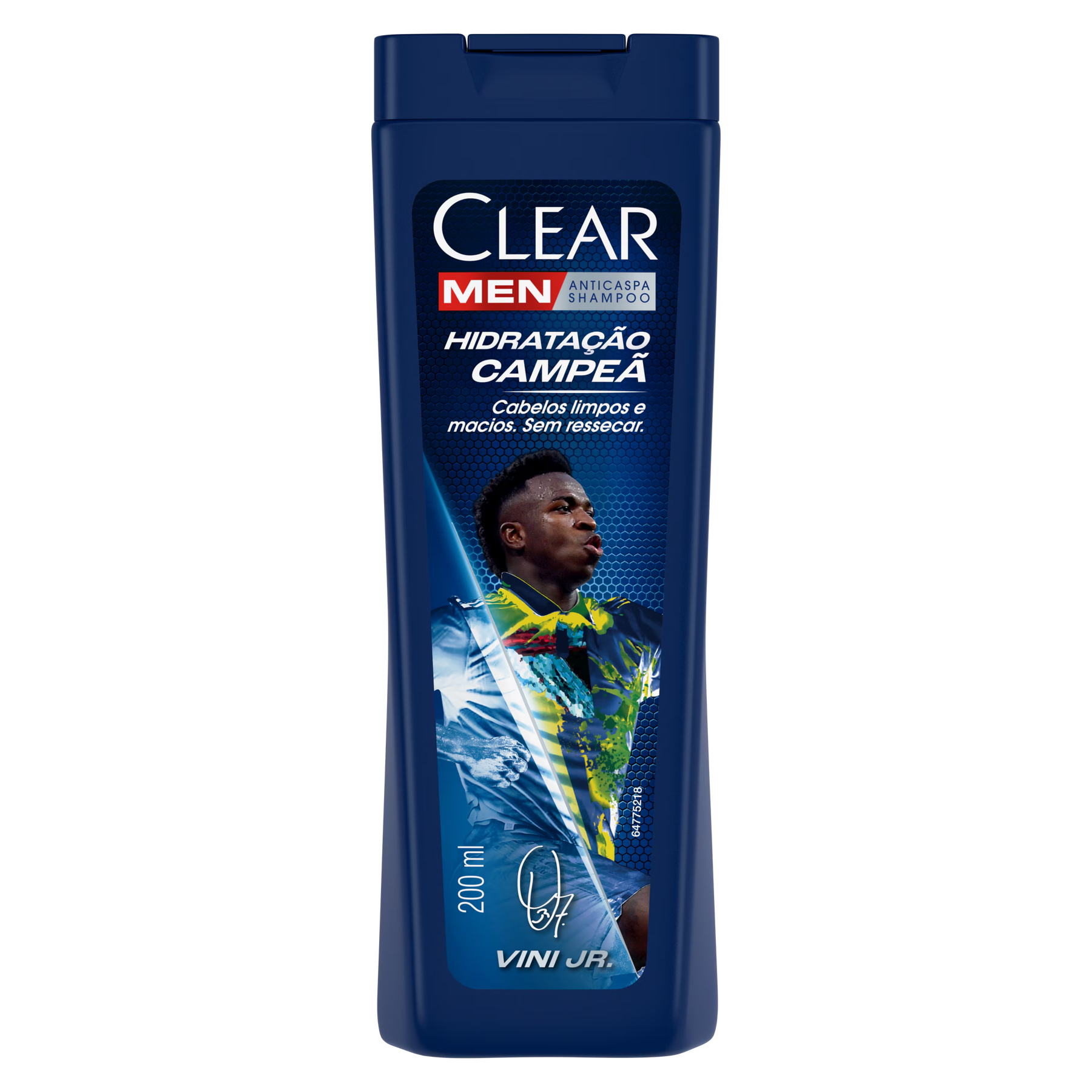 Shampoo Anticaspa Clear Men Vini Jr. Hidrata&ccedil;&atilde;o Campe&atilde; Frasco 200ml