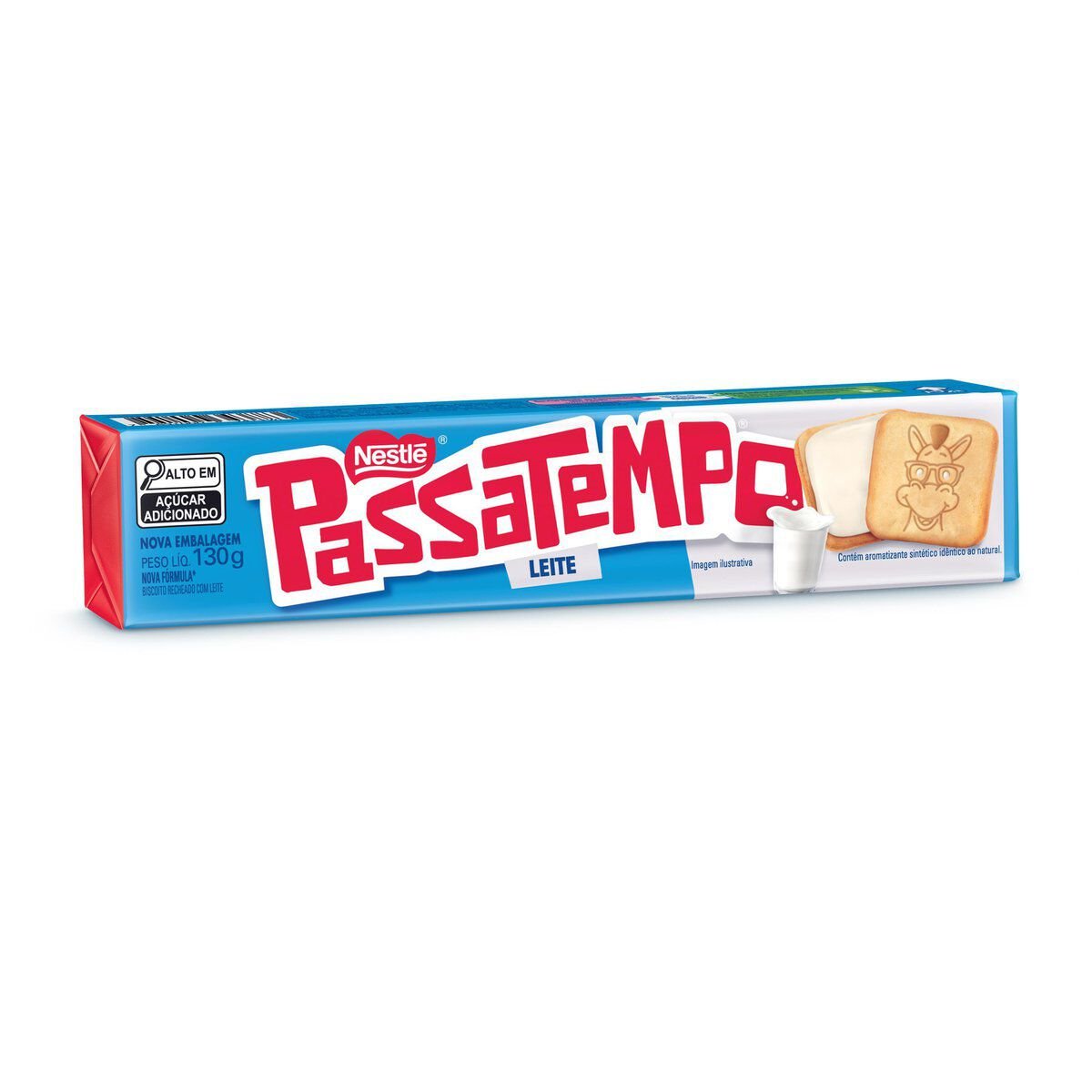 Biscoito Recheado de Leite Passatempo Pacote 130g