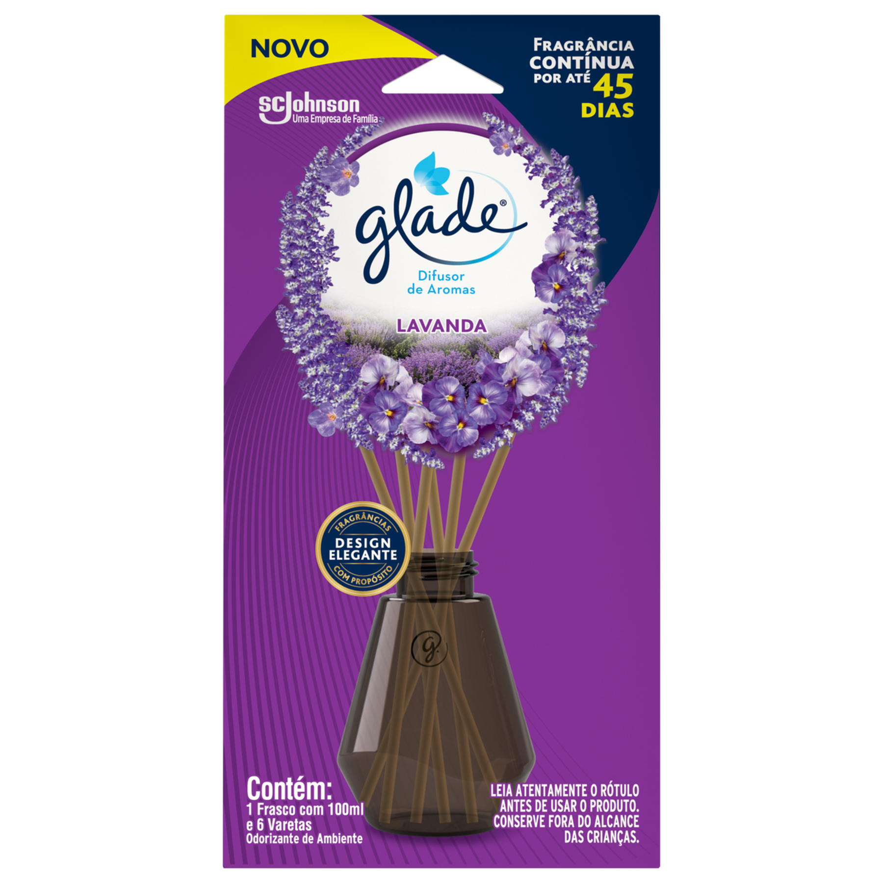 Odorizante de Ambiente Lavanda Glade Difusor de Aromas Caixa 100ml