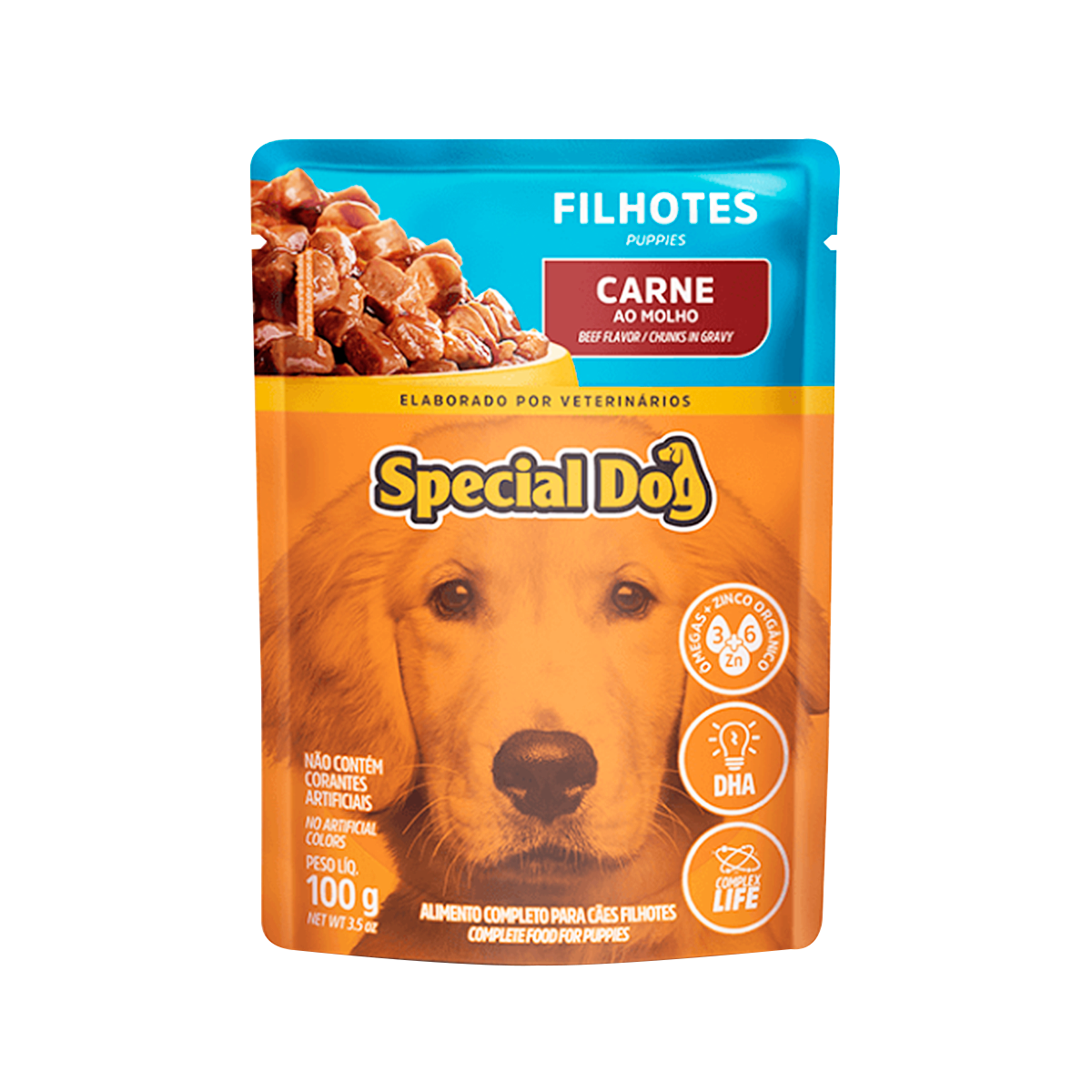 Alimento para C&atilde;es Filhotes Carne ao Molho Special Dog Sach&ecirc; 100g