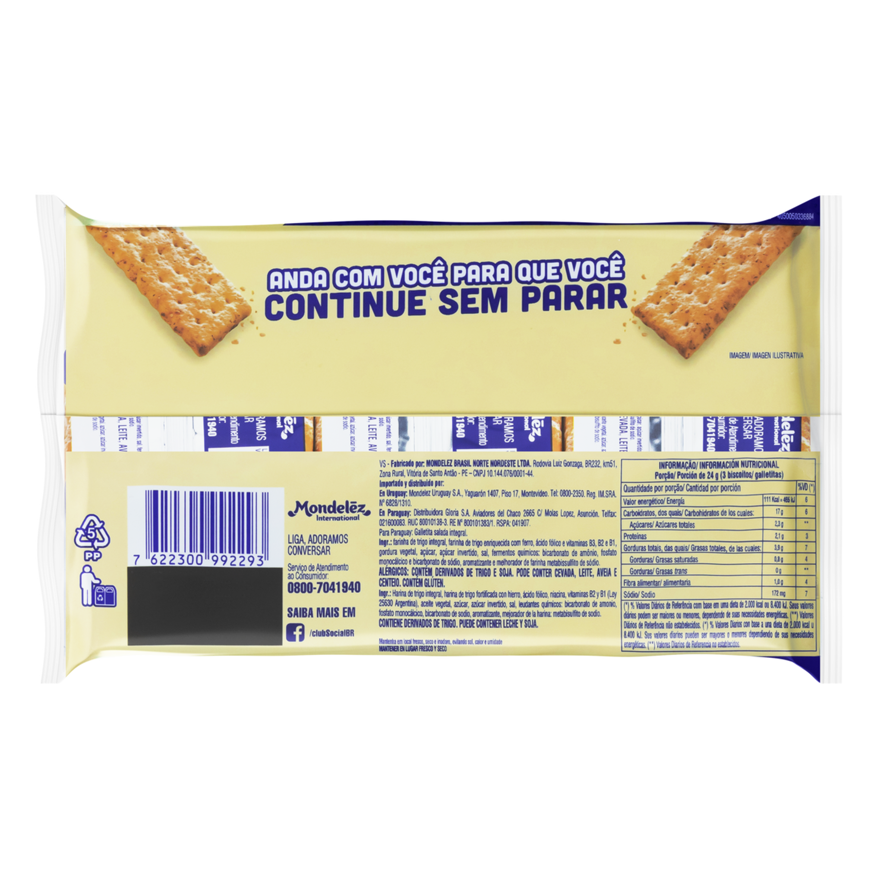 Biscoito Club Social Integral Nabisco 144g
