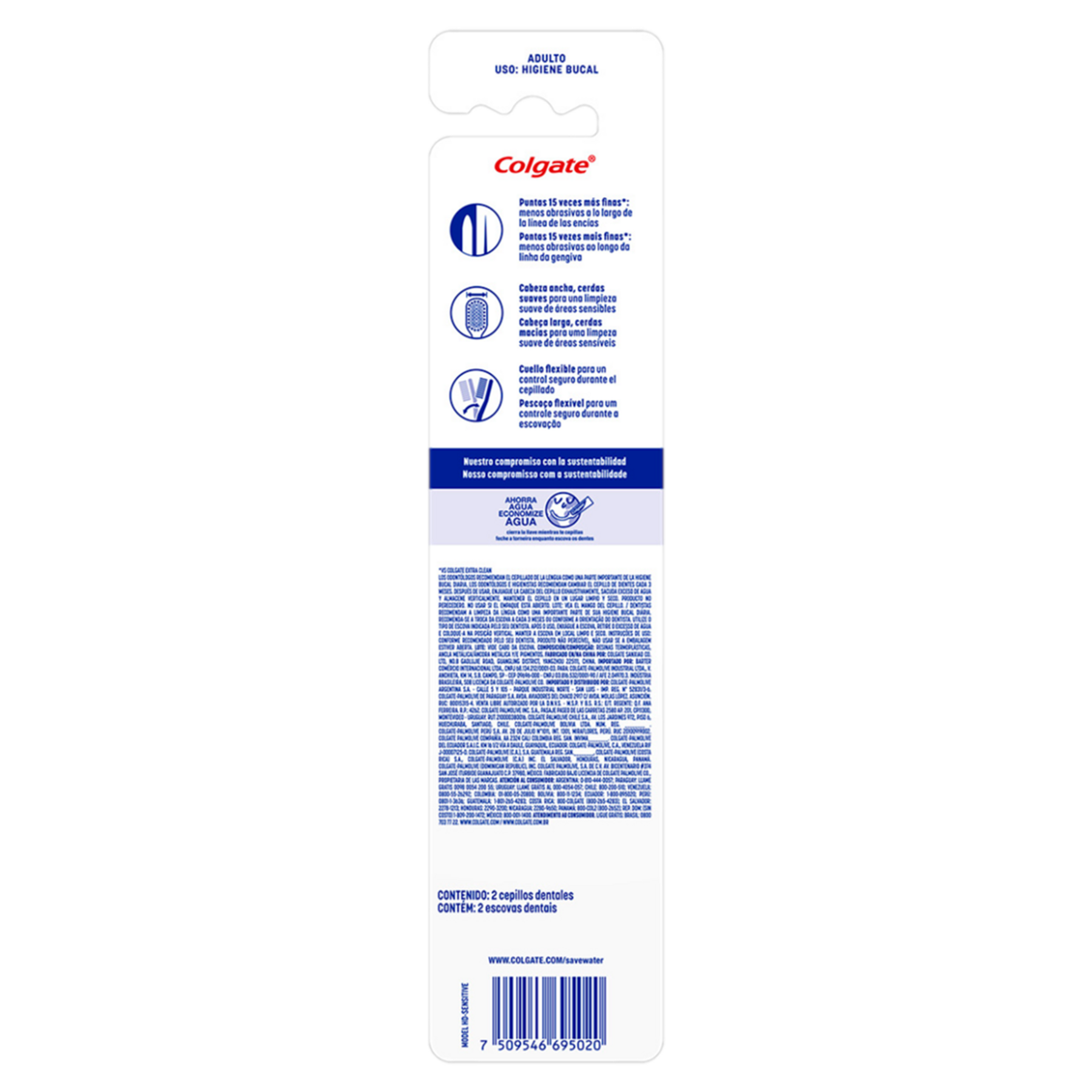 Escova Dental Extramacia Sensitive Pro Cuidado Colgate C/2 Unidades&nbsp;