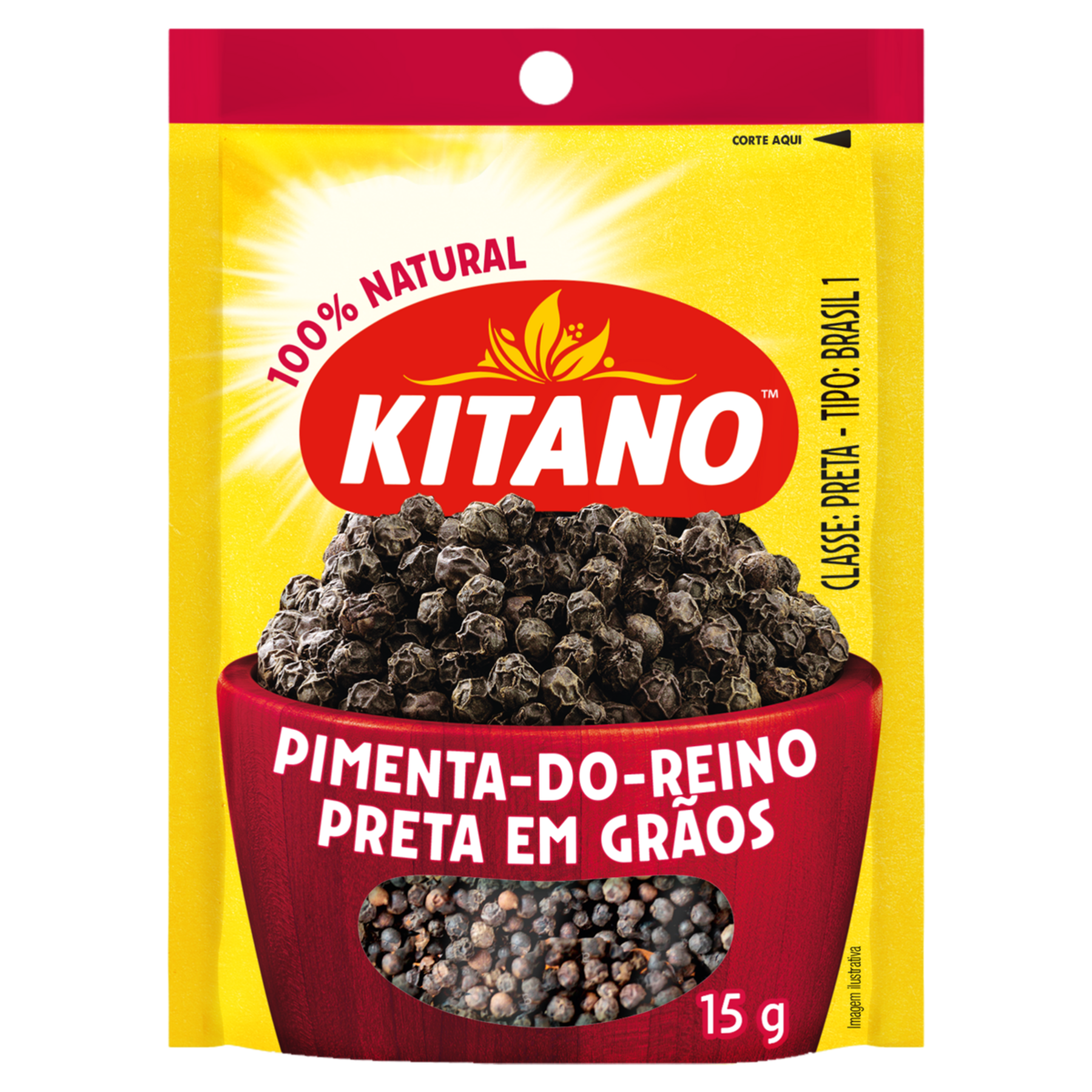 Pimenta-do-Reino Preta em Grãos Kitano Pacote 15g