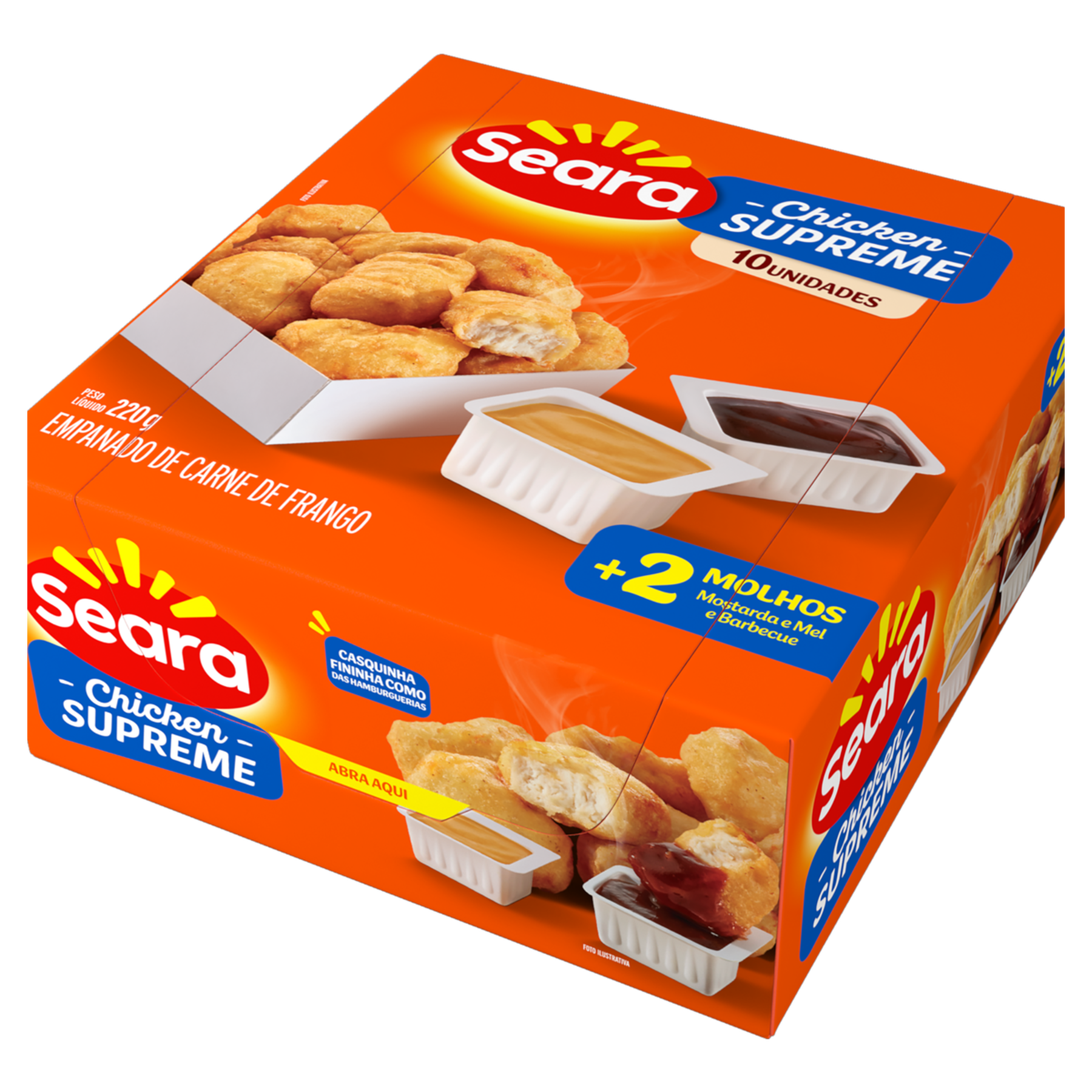 Empanado de Frango Chicken Supreme + 2 Molhos Seara Caixa 269g C/10 Unidades