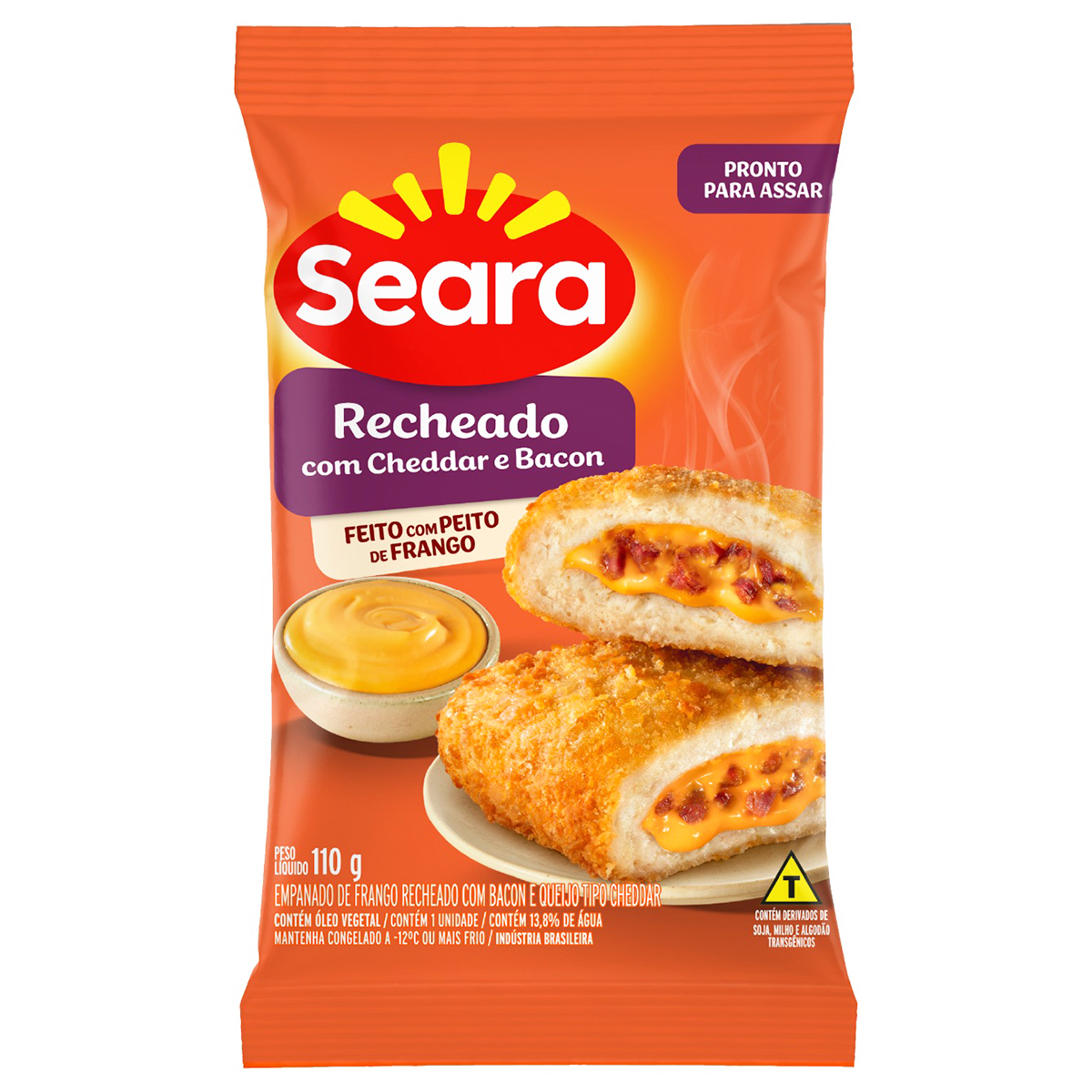 Empanado de Frango Recheado com Cheddar e Bacon Seara Pacote 110g