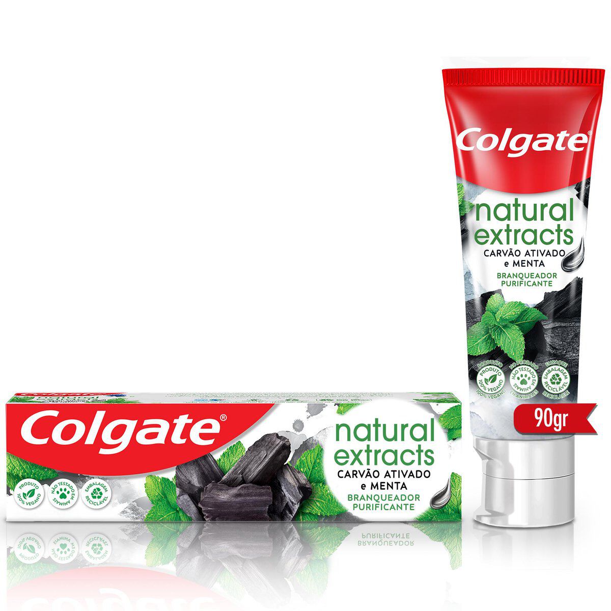 Gel Dental Purificante Carv&atilde;o Ativado Menta Colgate Natural Extracts Caixa 90g