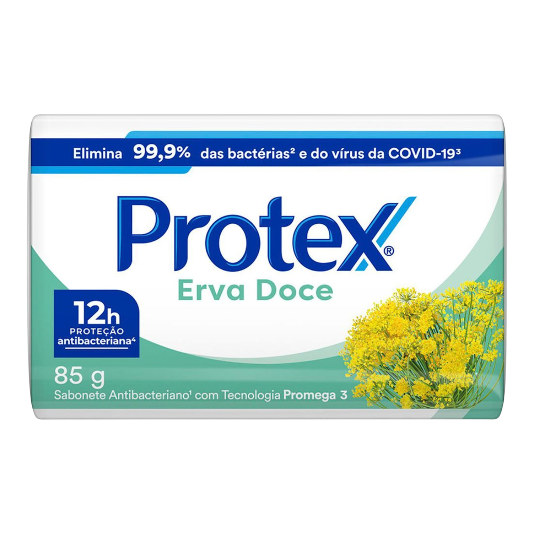 Sabonete Barra Antibacteriano Erva-Doce Protex Envolt&oacute;rio 85g